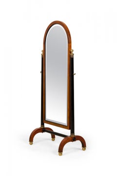 French Empire Style Arched Cheval Mirror