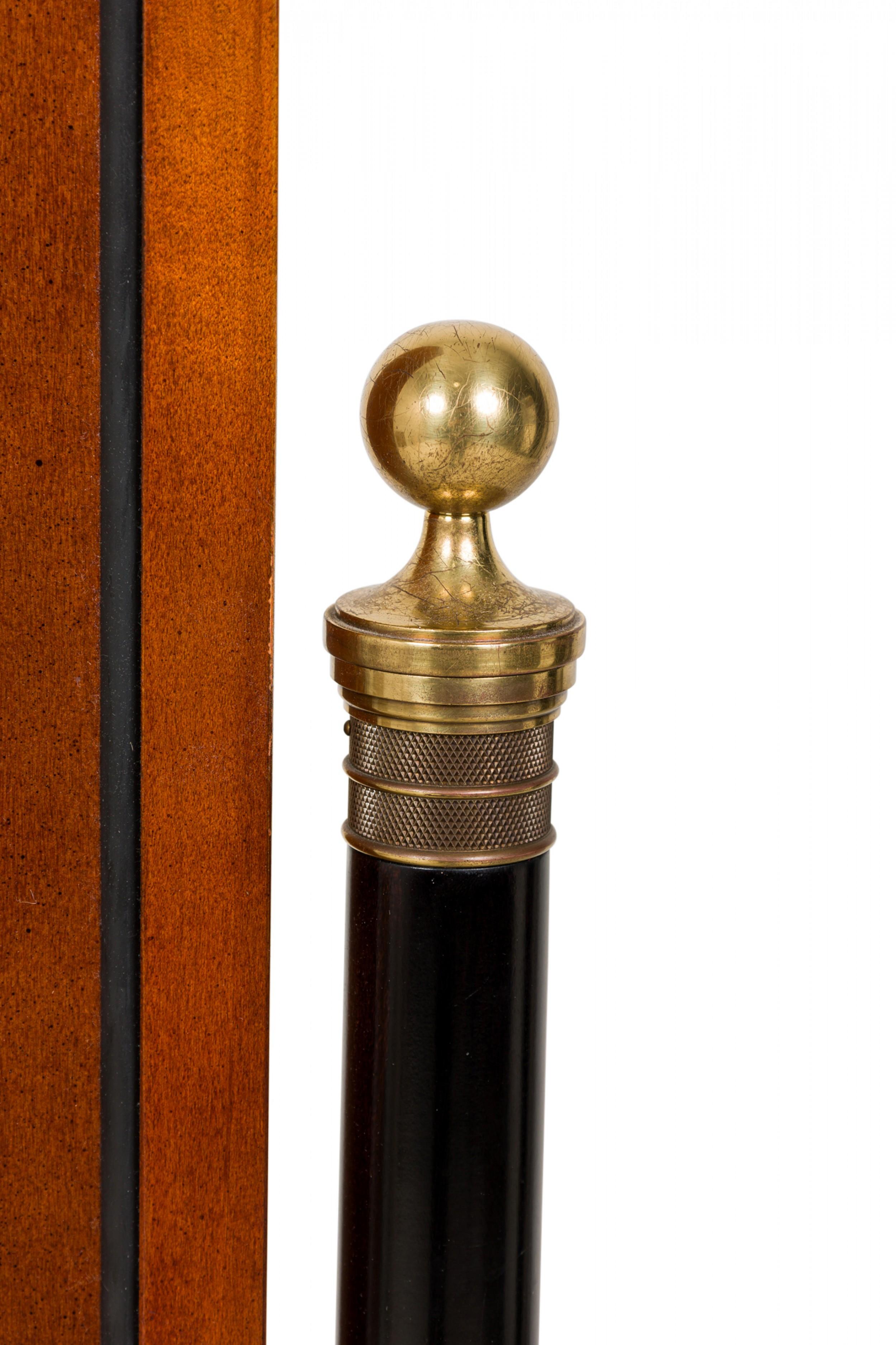 Ottone French Empire Style Arched Cheval Mirror in vendita