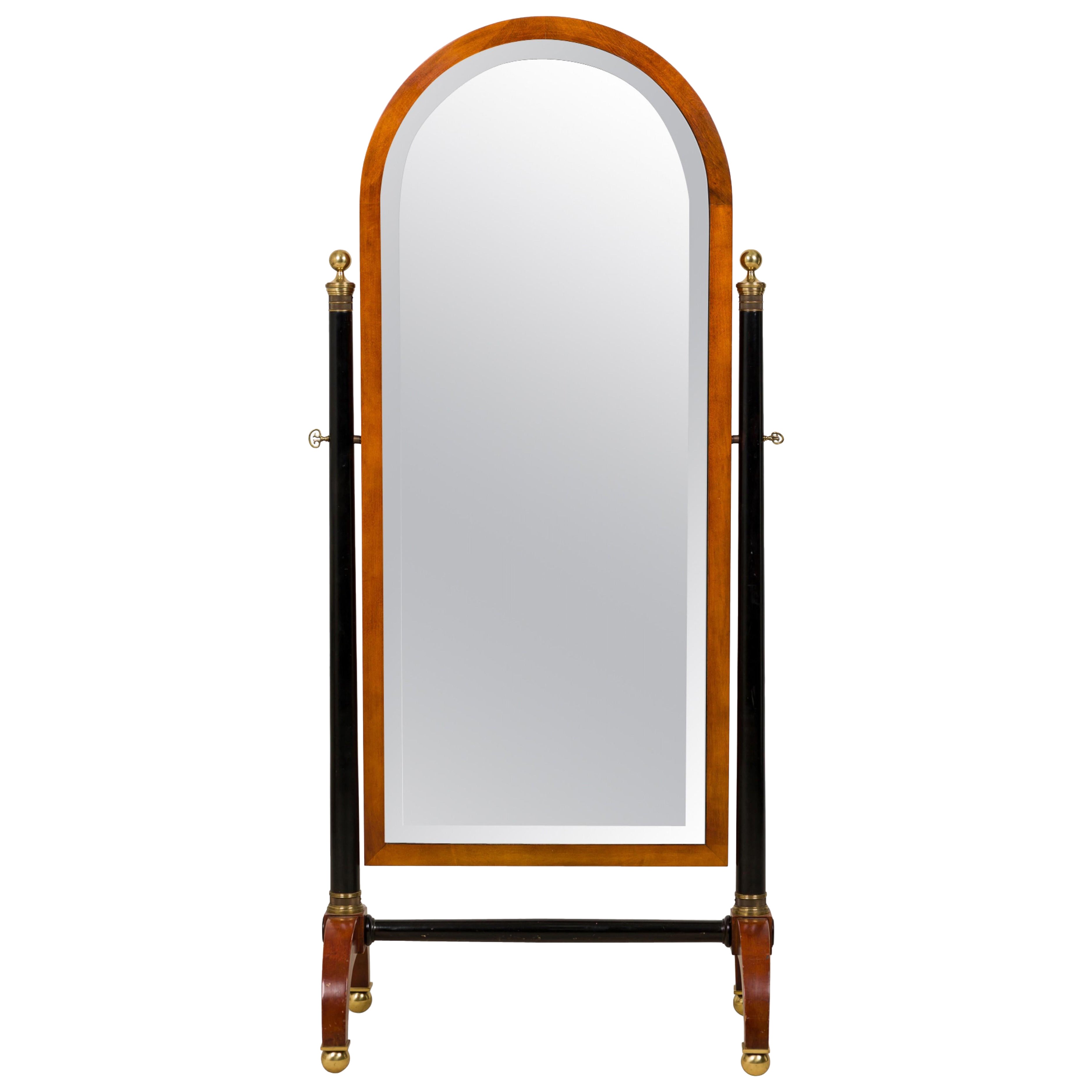 French Empire Style Arched Cheval Mirror