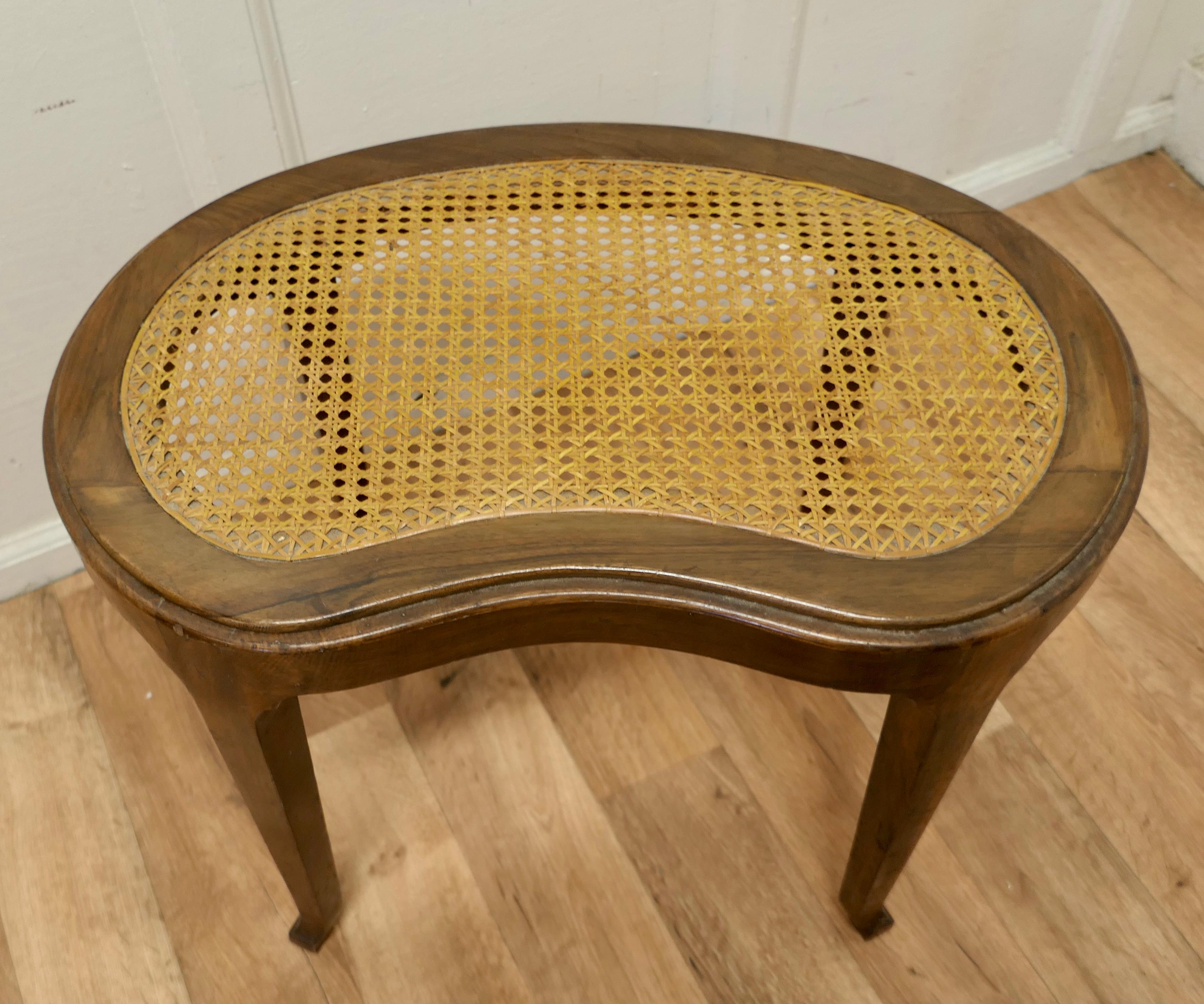 French Empire Style Bergère Kidney Shaped Stool In Good Condition For Sale In Chillerton, Isle of Wight