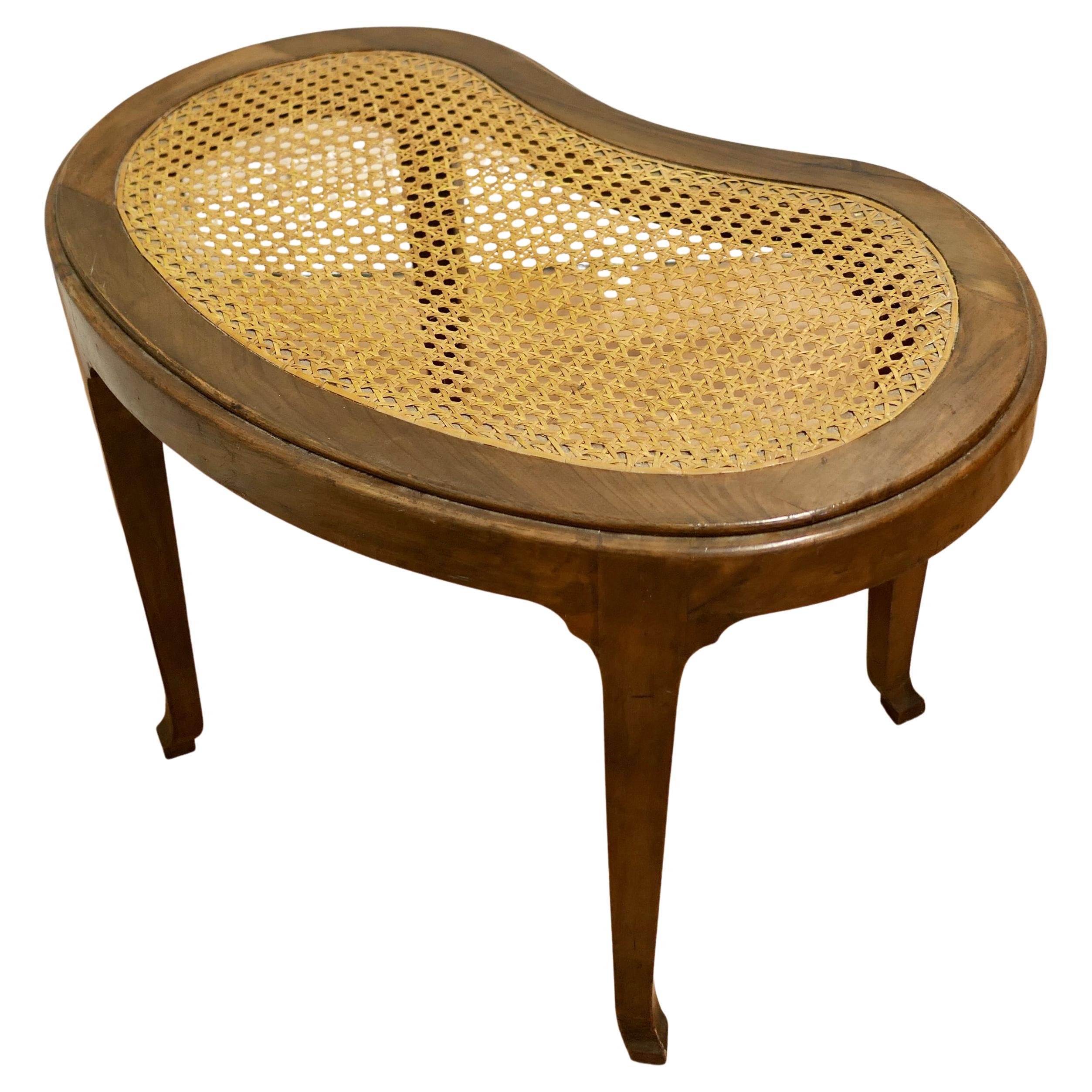 French Empire Style Bergère Kidney Shaped Stool For Sale