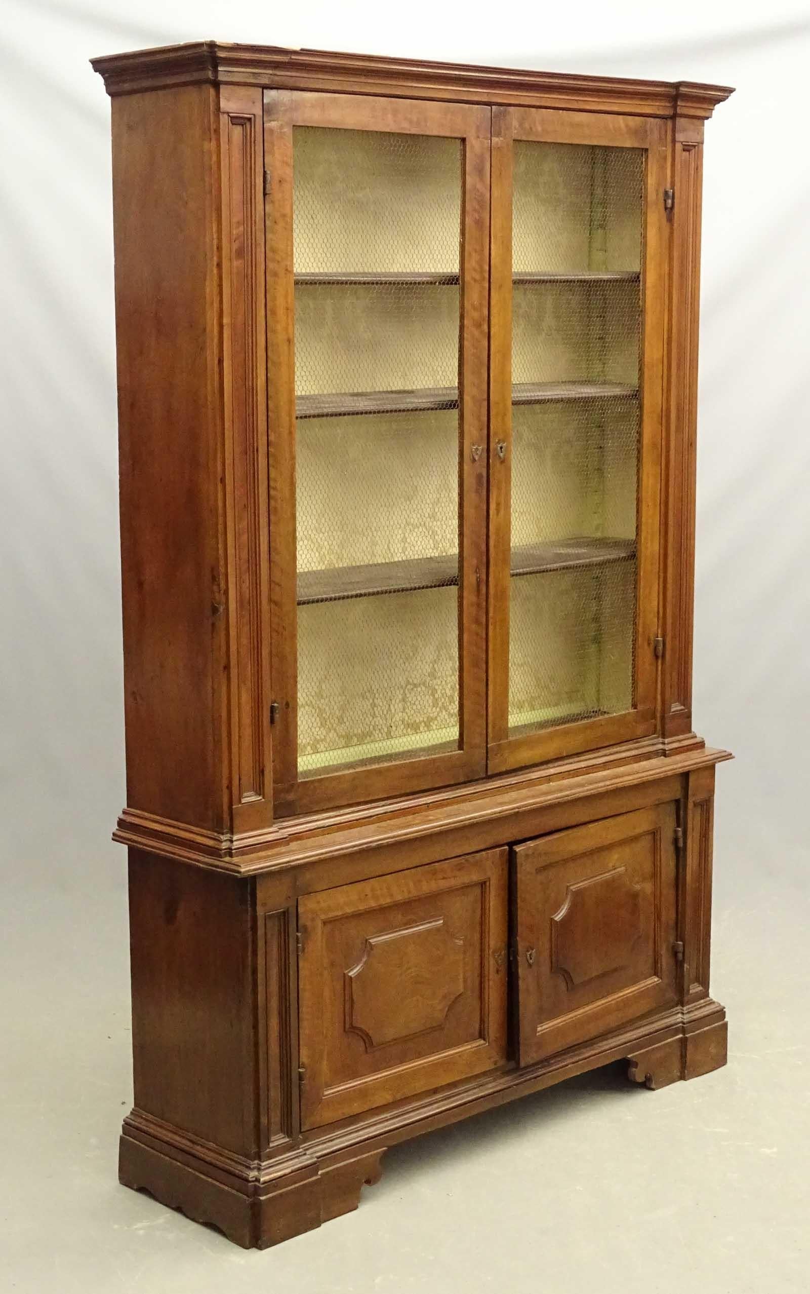 French Empire Bookcase in Walnut In Good Condition For Sale In Doylestown, PA