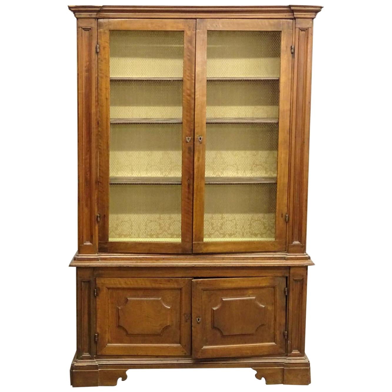 French Empire Bookcase in Walnut For Sale