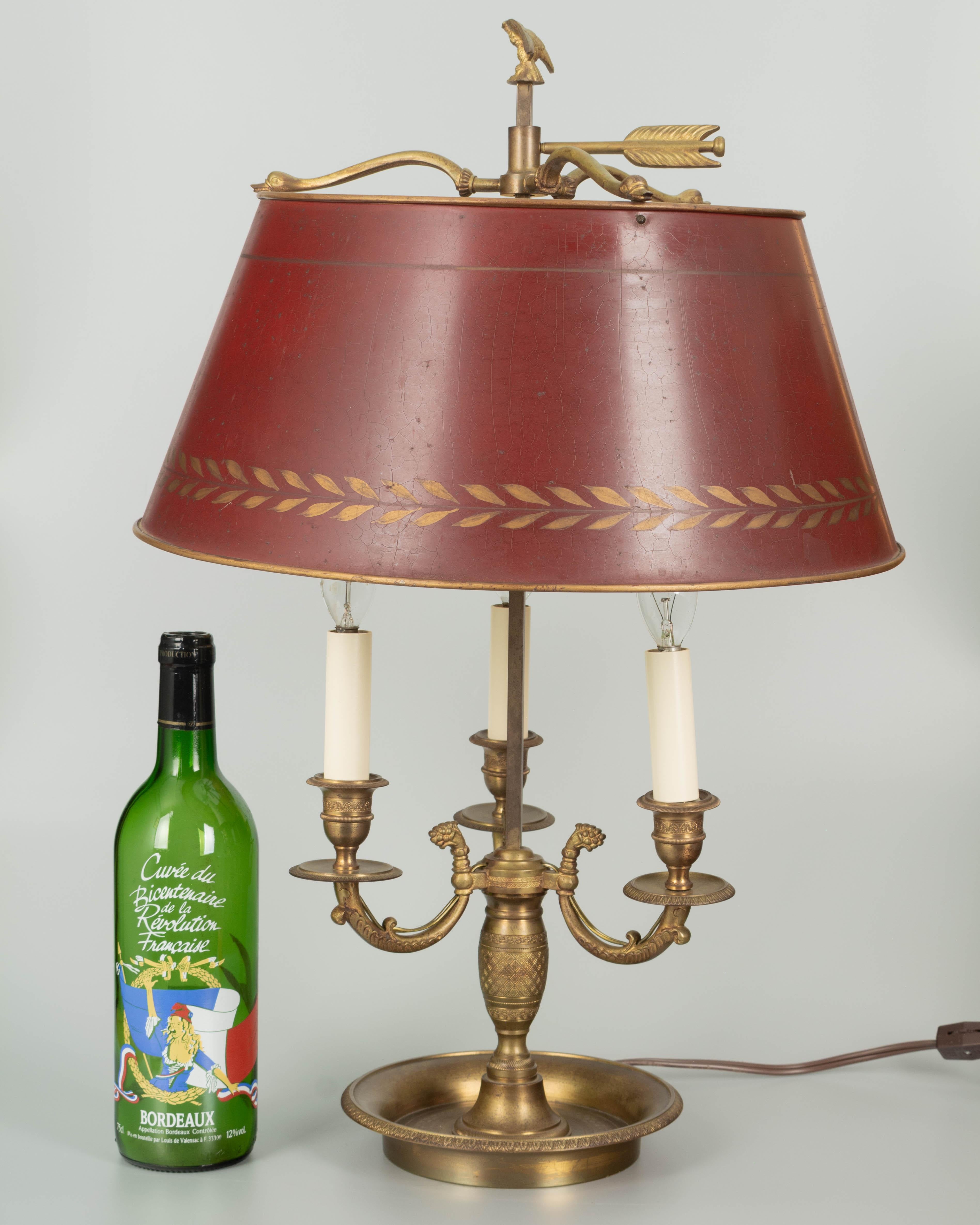 Cast French Empire Style Bouillotte Table Lamp