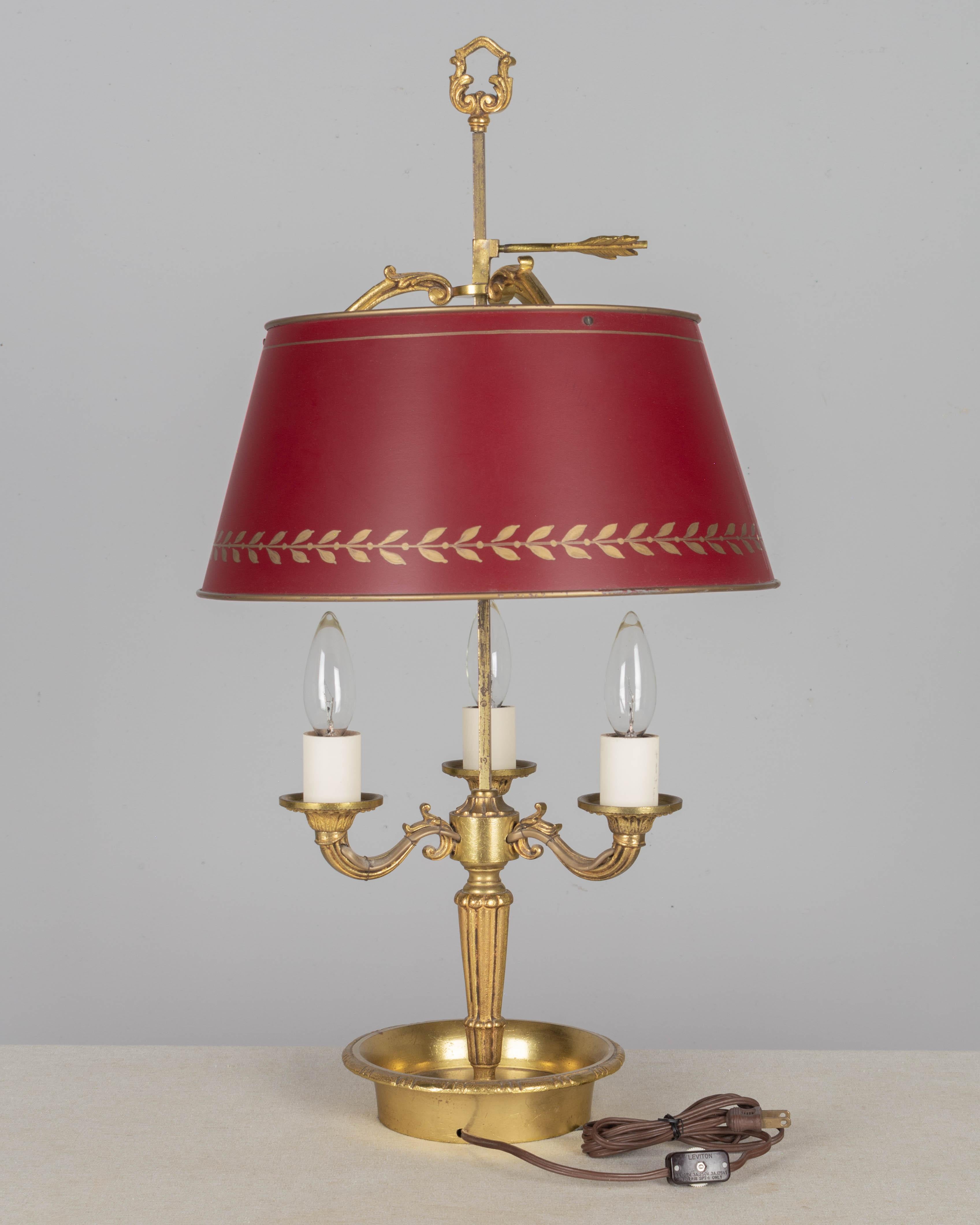 Lampe de table bouillotte de style Empire français Bon état - En vente à Winter Park, FL