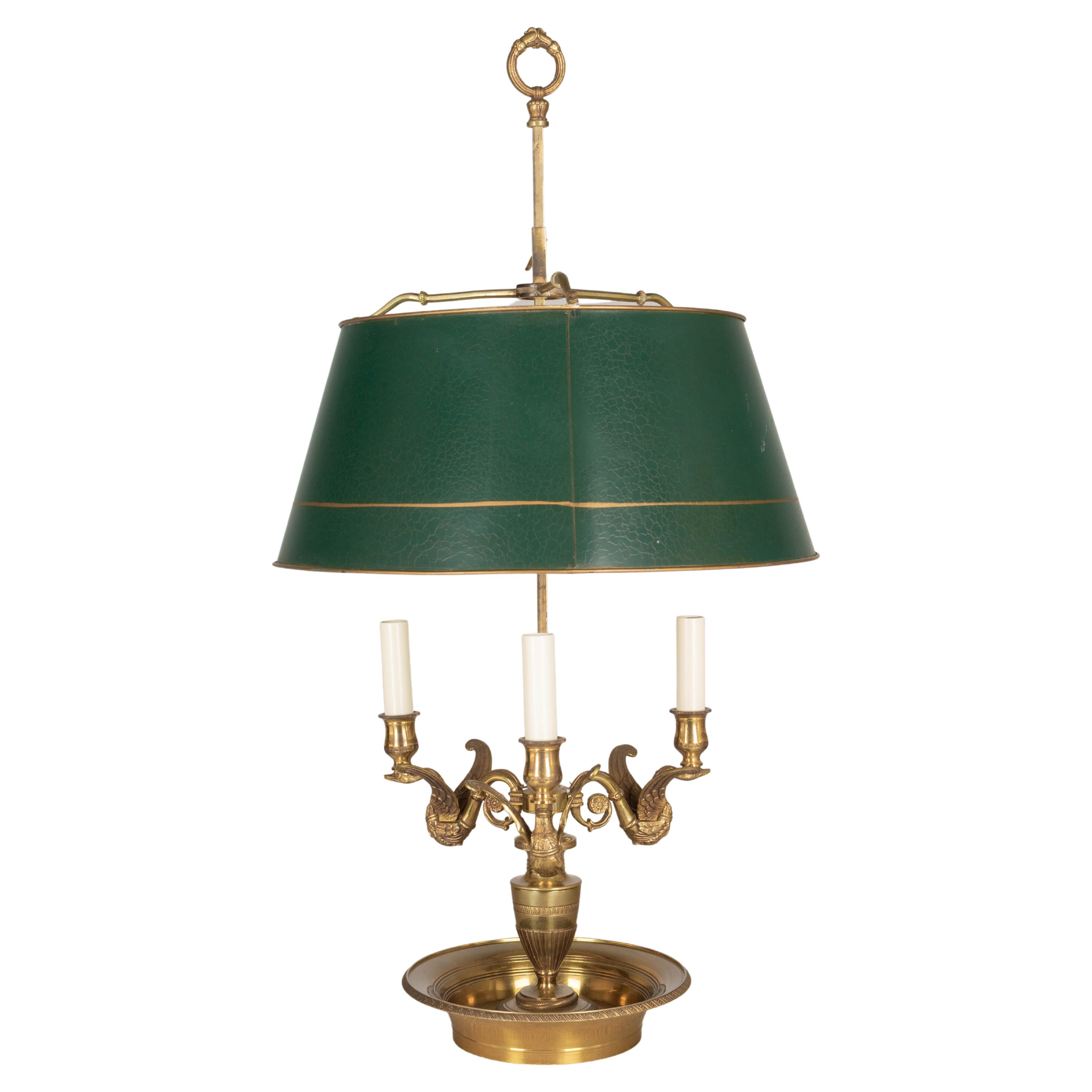 French Empire Style Bronze Bouillotte Table/Desk Lamp For Sale at 1stDibs