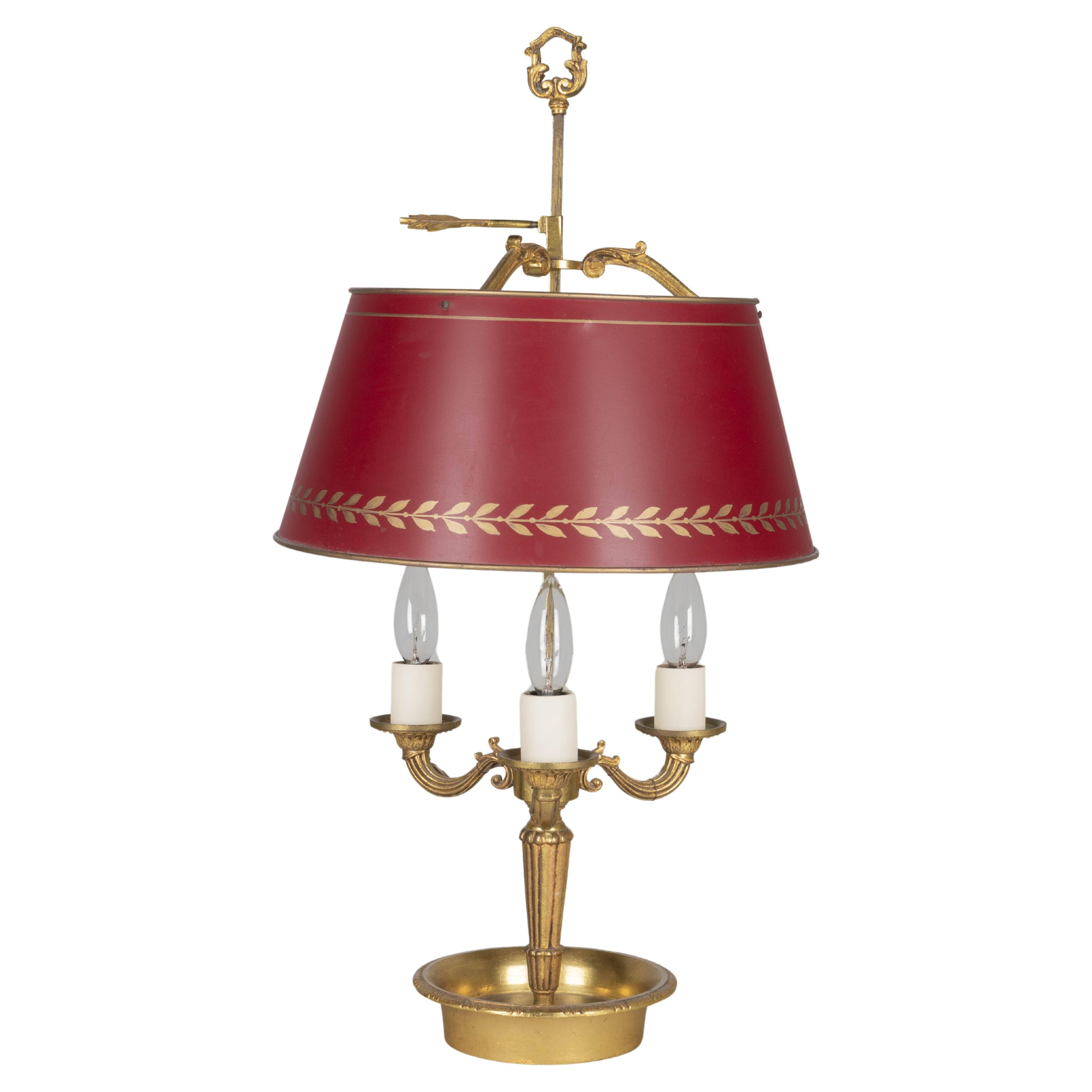 Lampada da tavolo Bouillotte in stile impero francese