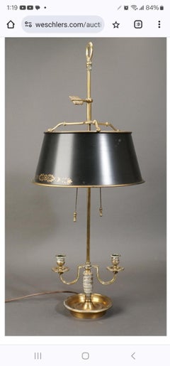 French Empire Style Brass Bouillotte Table Lamp