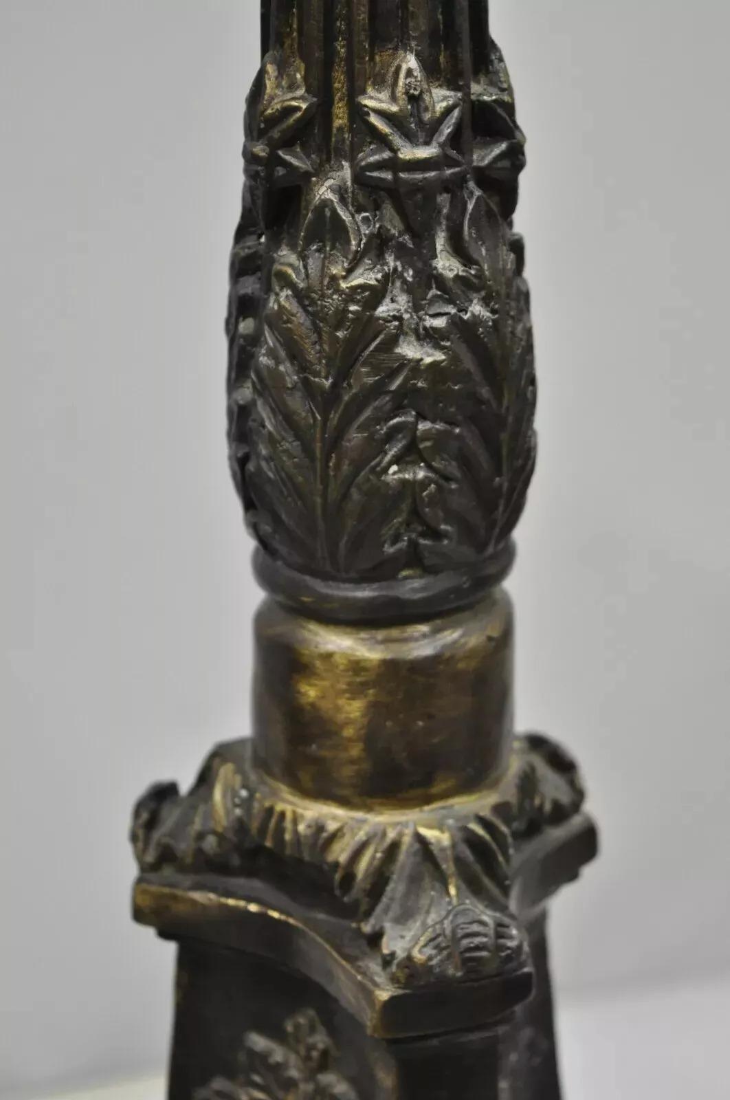 Sconosciuto Portacandele Prickets in stile impero francese in bronzo da 26