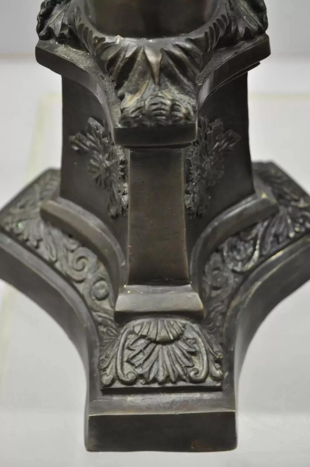 Portacandele Prickets in stile impero francese in bronzo da 26