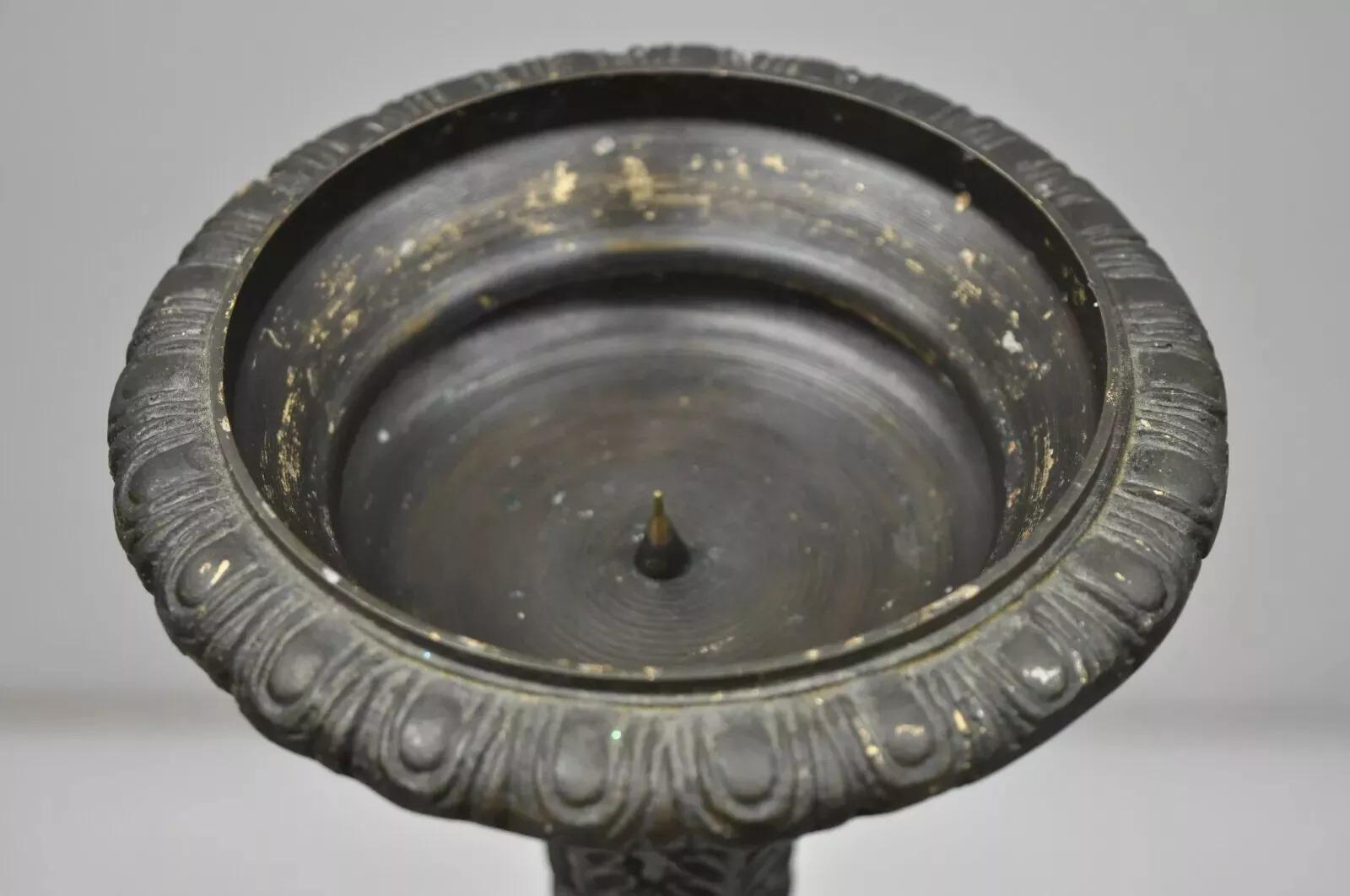 Portacandele Prickets in stile impero francese in bronzo da 26