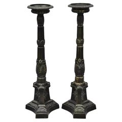 Candeleros Prickets de Bronce Estilo Imperio Francés de 26" - un Par