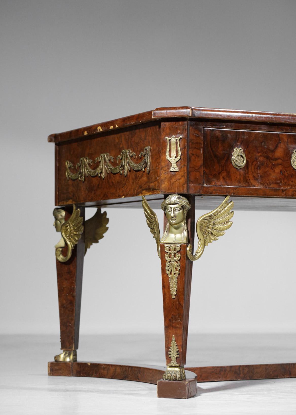 Bureau de style Empire français en bronze et acajou  en vente 5