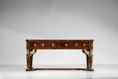 Schreibtischleder aus Bronze und Mahagoni im französischen Empire-Stil