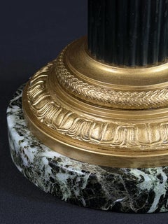 French Empire Style Bronze and Marble Ashtray, Black Tôle Tray, Gilt Mounts, 8.1