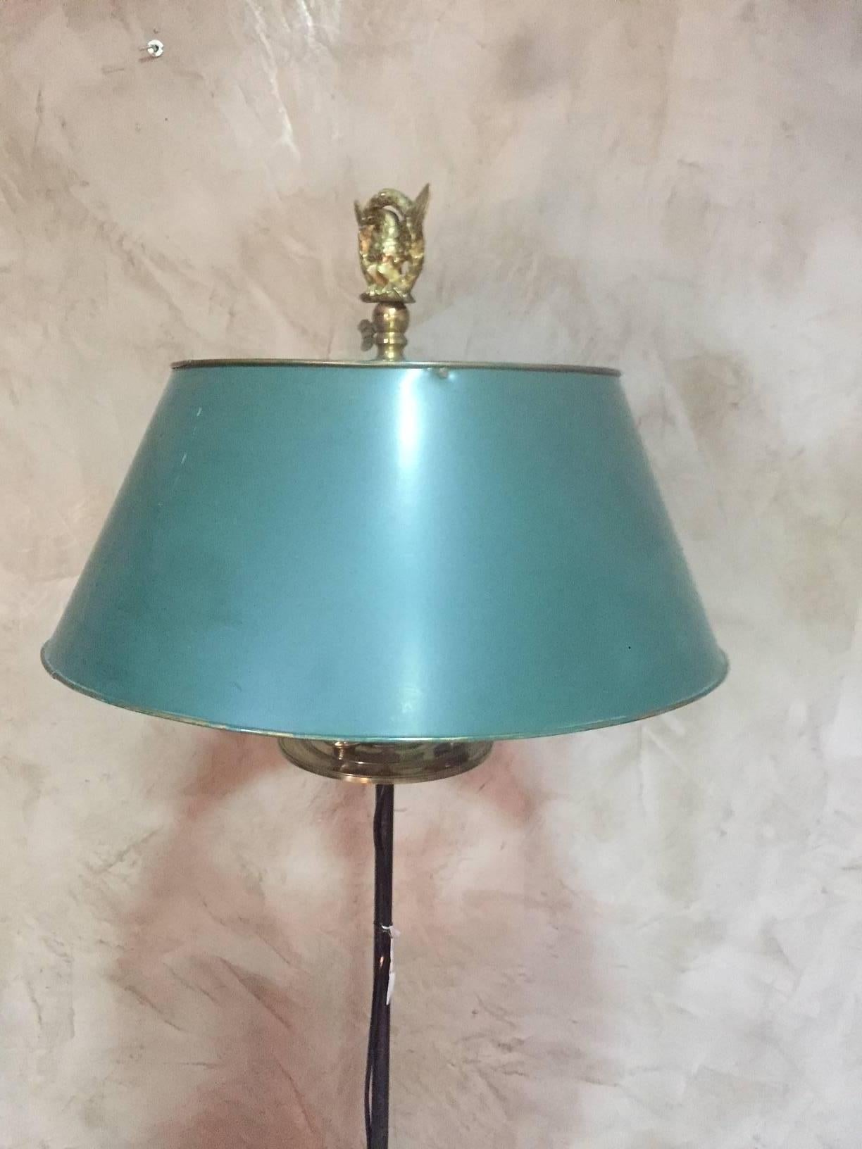 19th Century French Empire Style Bronze and Metal Floor Lamp