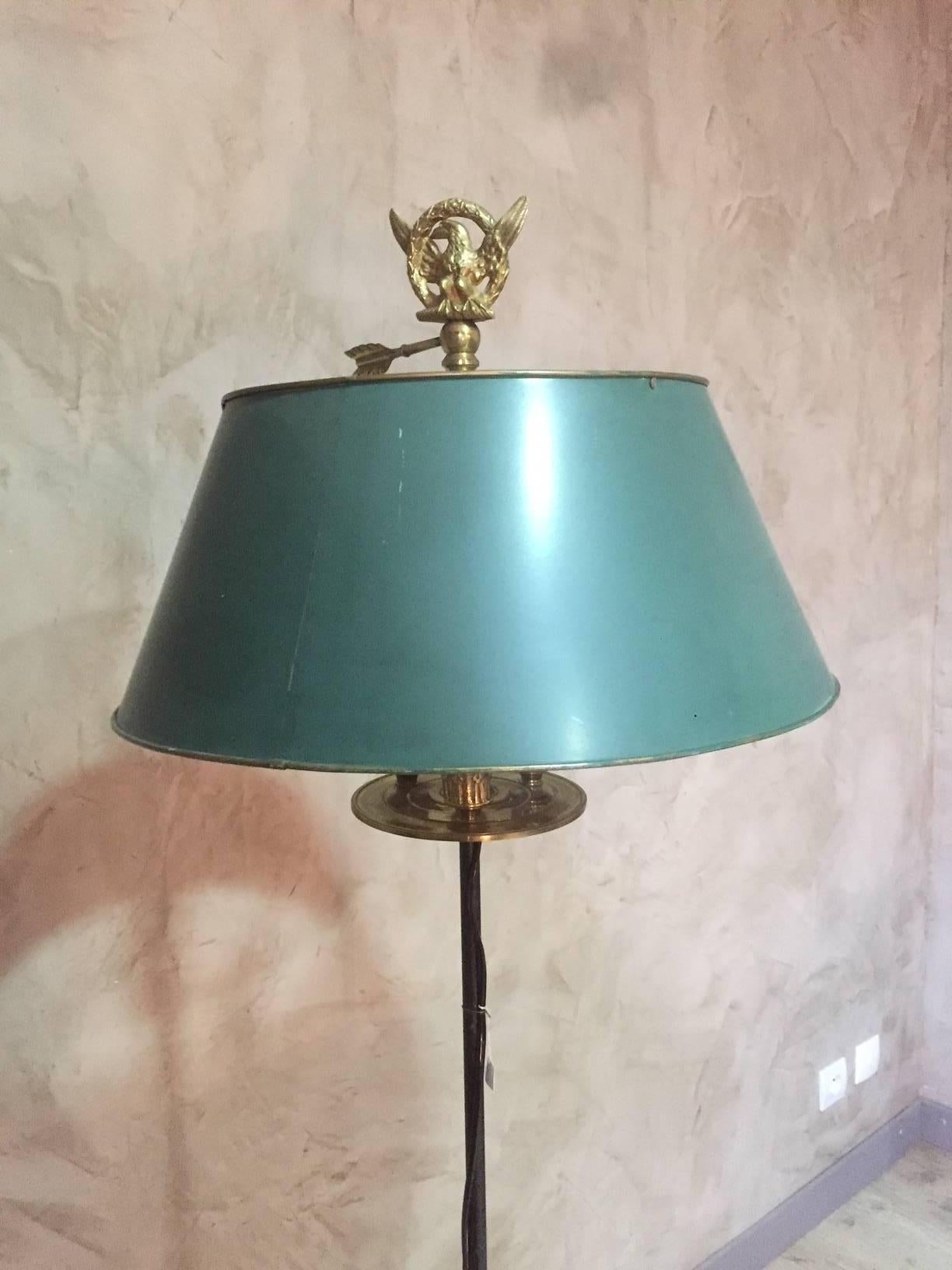 19th Century French Empire Style Bronze and Metal Floor Lamp