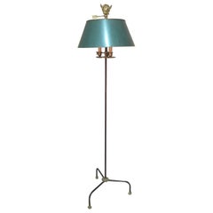 Lampadaire de style Empire français en bronze et métal