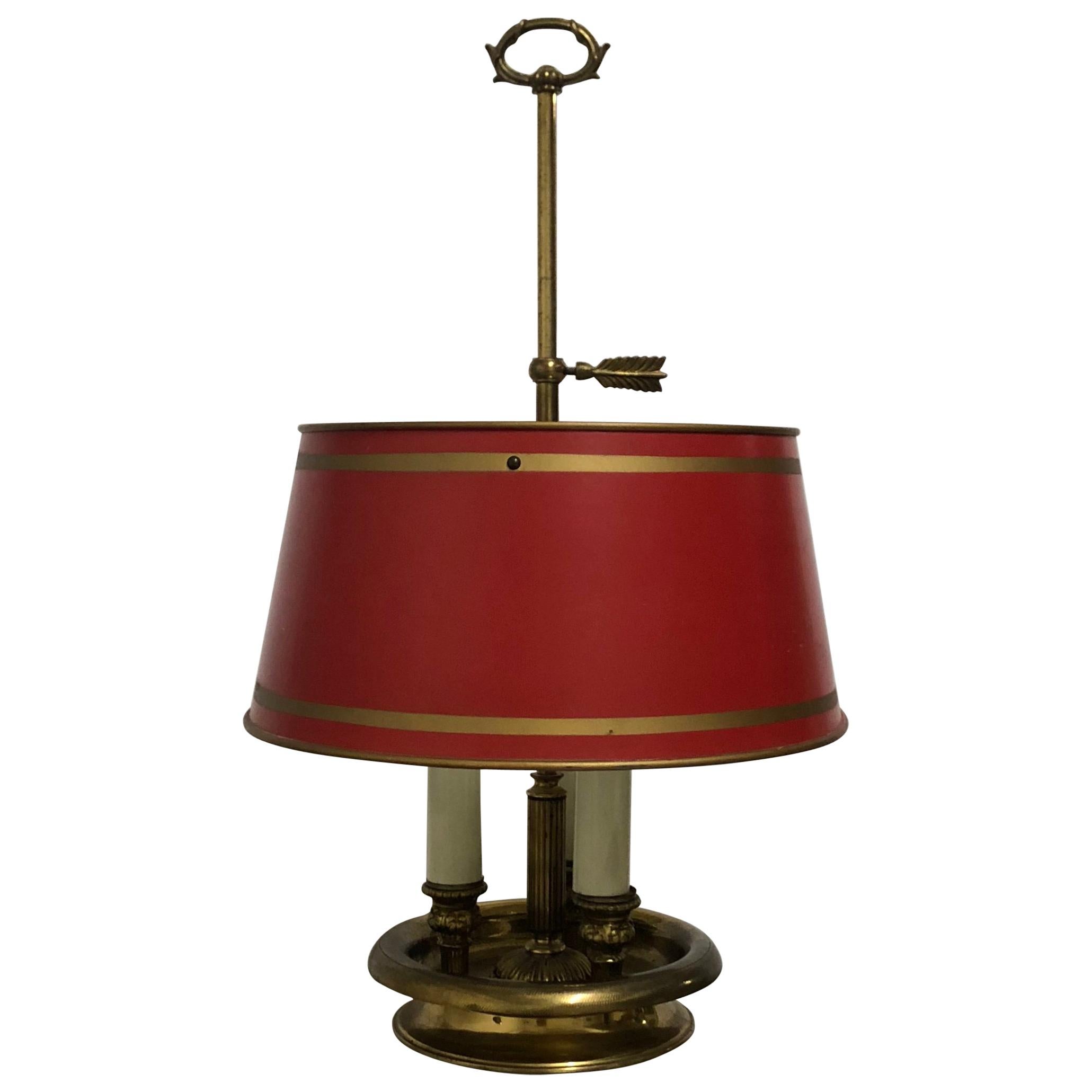 French Empire Style Bronze and Tole Bouillotte Lamp For Sale at 1stDibs