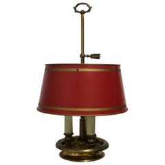 French Empire Style Bronze and Tole Bouillotte Lamp