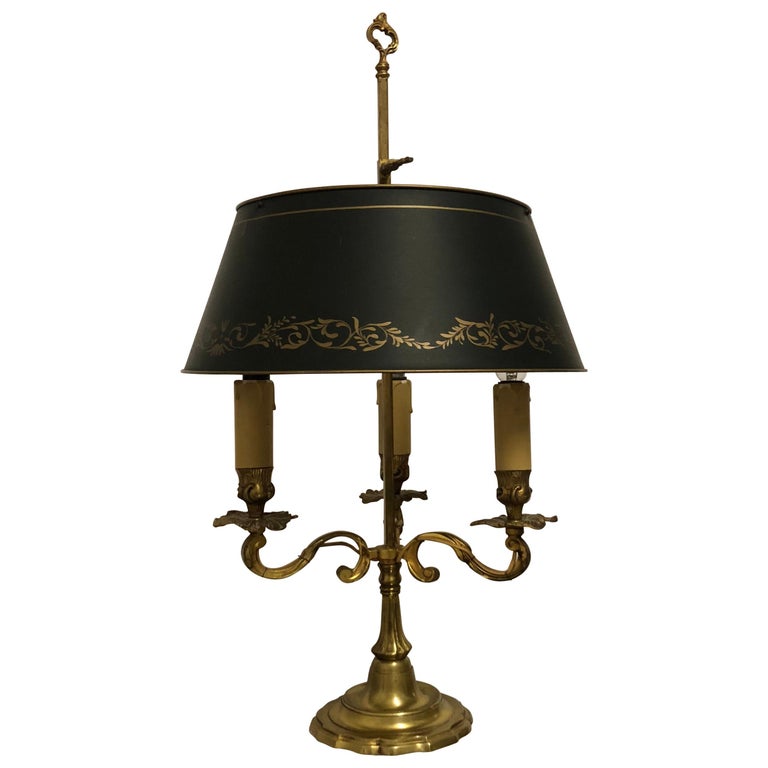 French Empire Style Bronze And Tole Bouillotte Lamp For At 1stdibs French Empire Style Bronze And Tole Bouillotte Lamp For