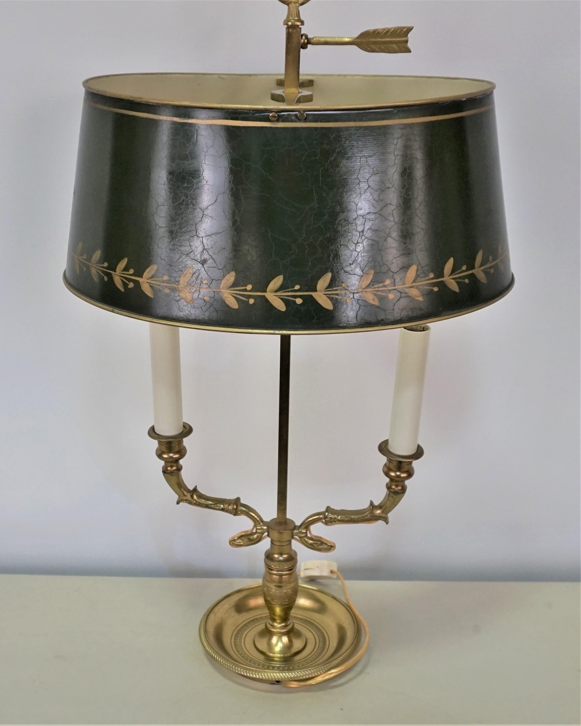 French Empire Style Bronze Bouillotte Desk-Table Lamp 1