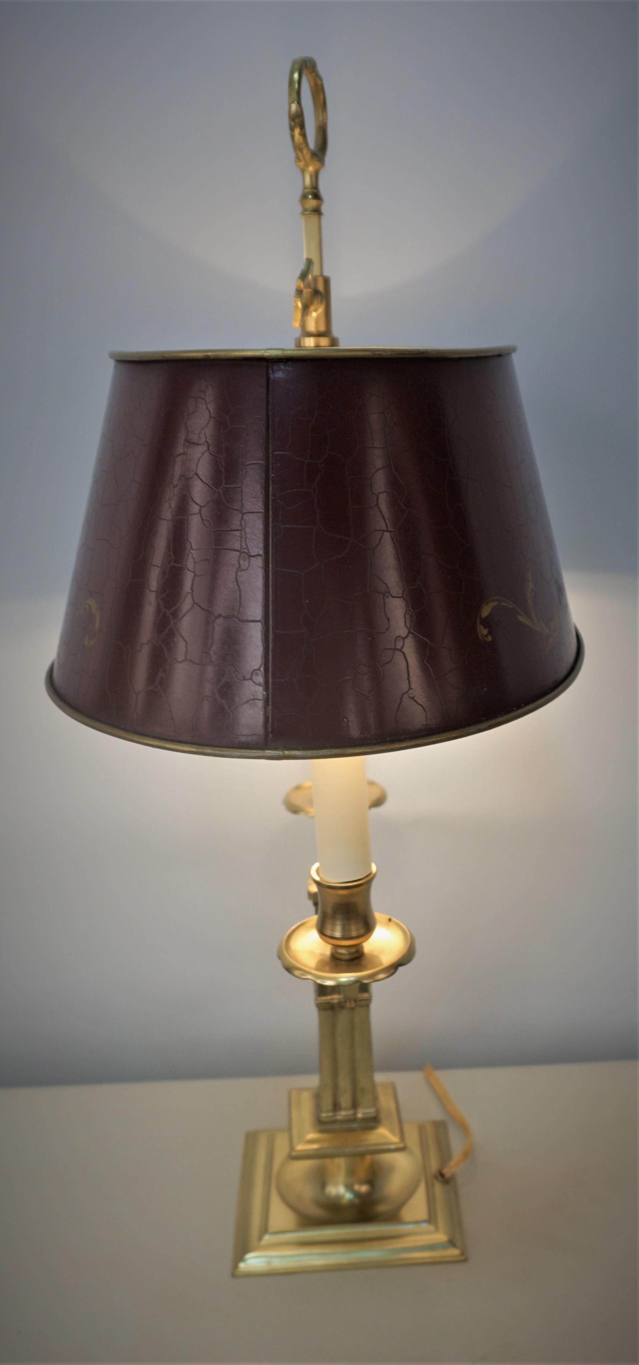 Französische Bouillotte-Tisch-/Schreibtischlampe aus Bronze im Empire-Stil 1
