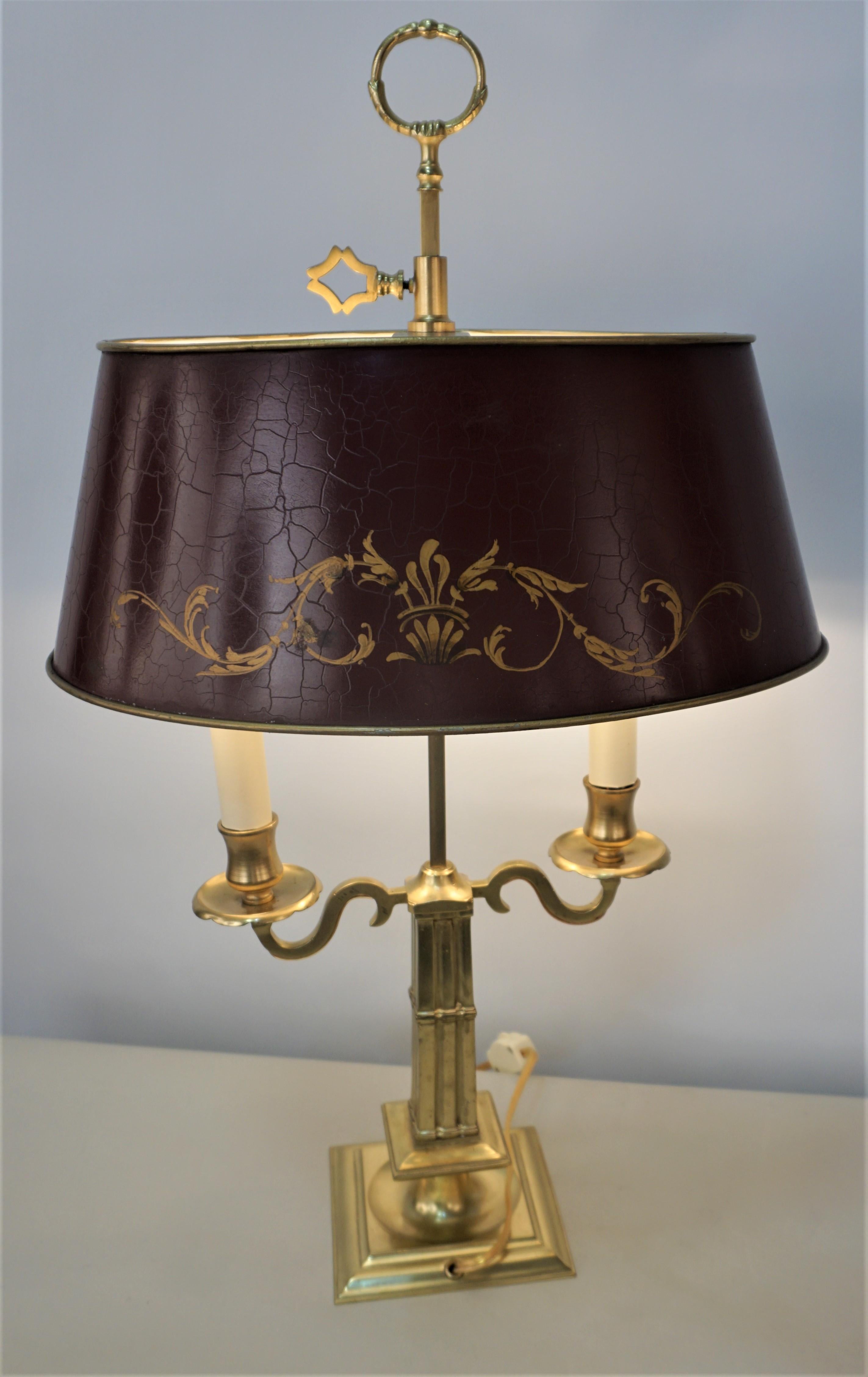 French Empire Style Bronze Bouillotte Table/Desk Lamp 2