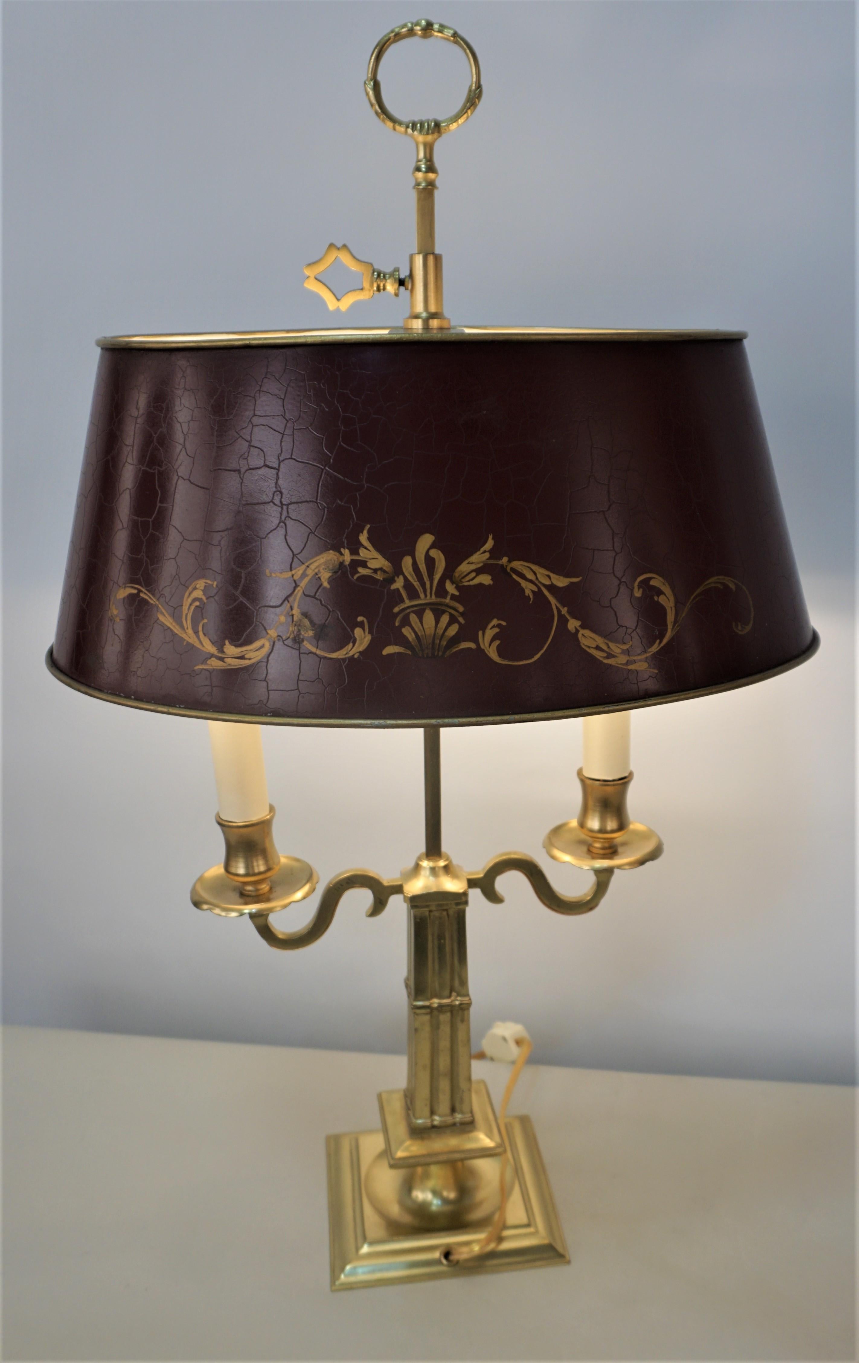 Französische Bouillotte-Tisch-/Schreibtischlampe aus Bronze im Empire-Stil 2