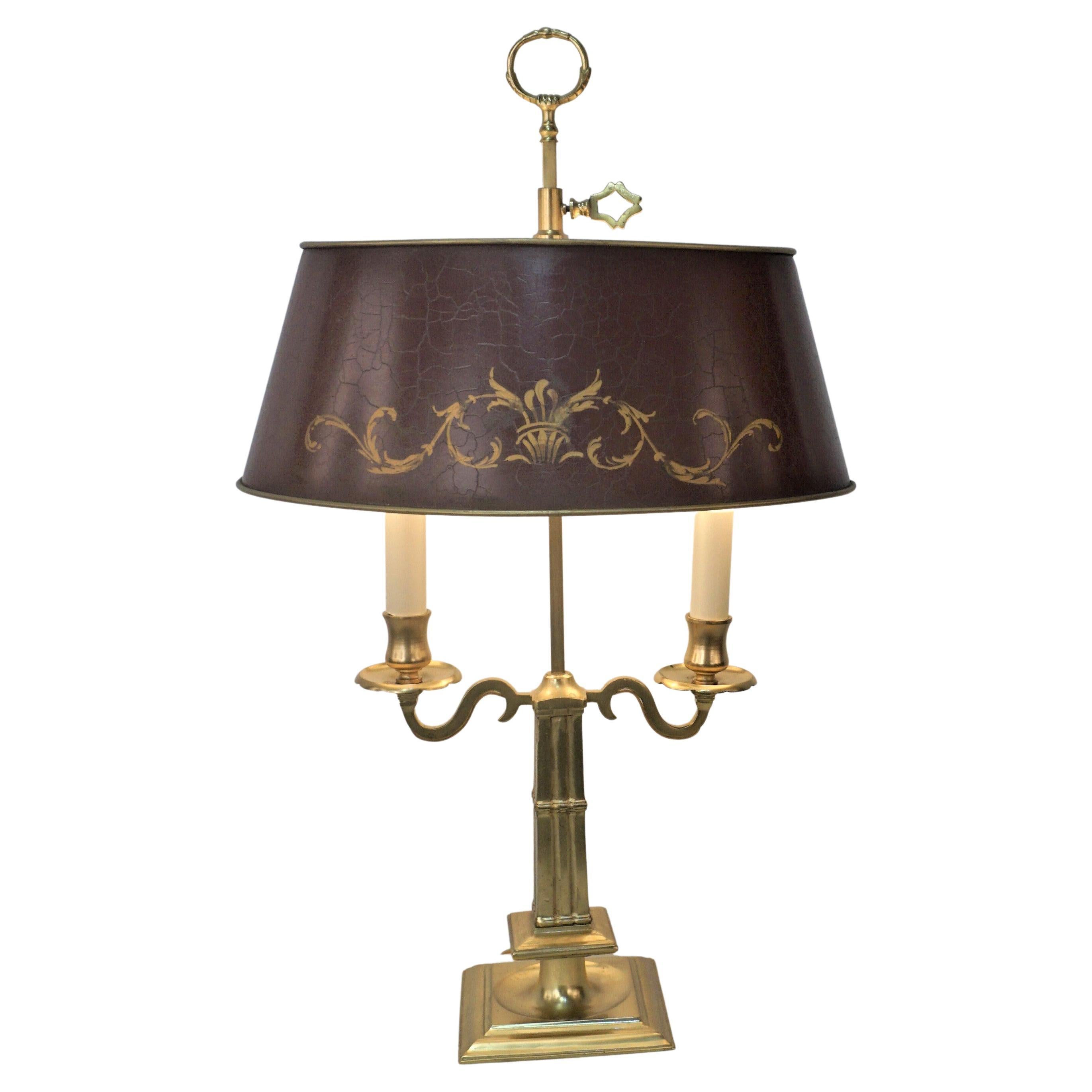 French Empire Style Bronze Bouillotte Table/Desk Lamp