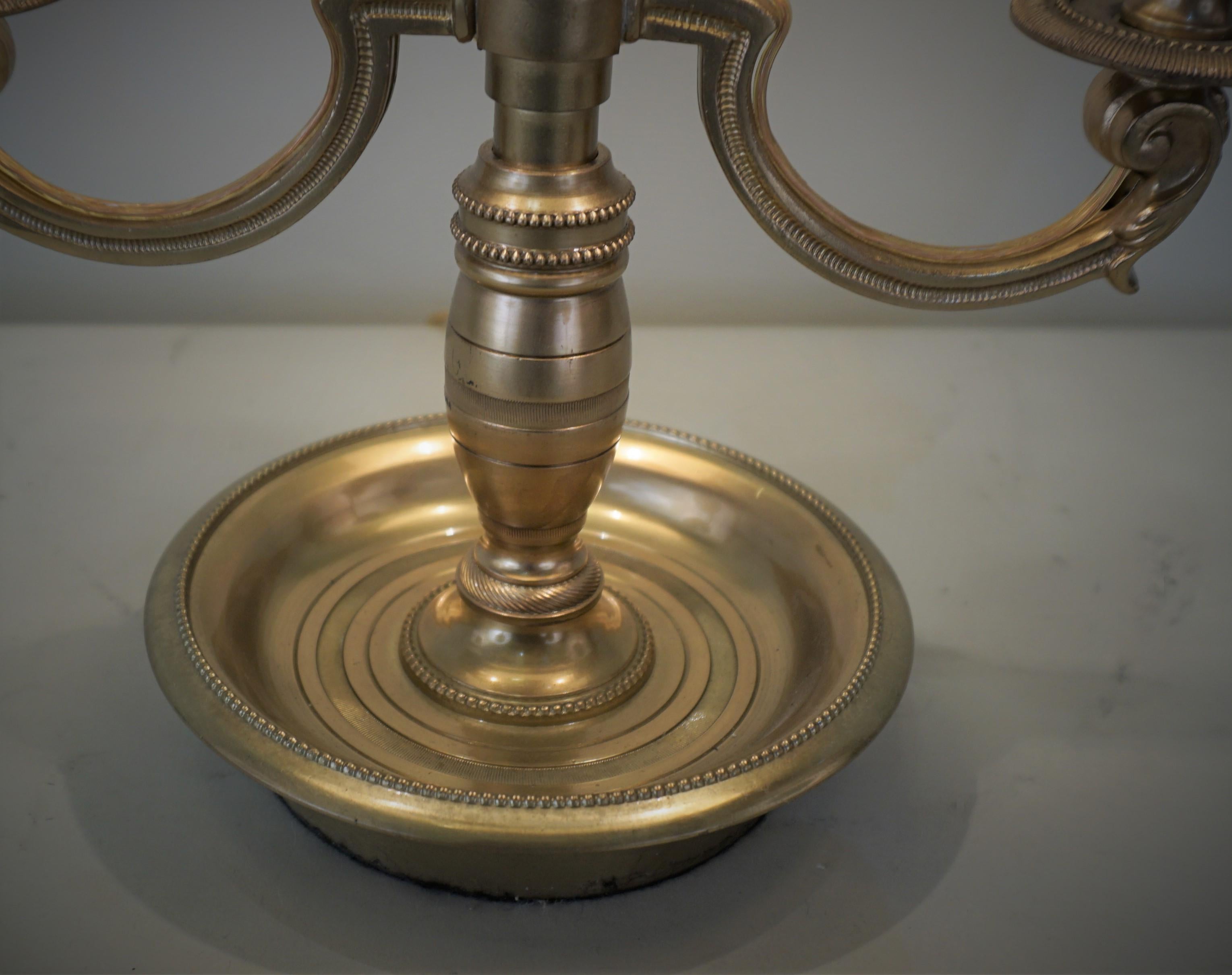 French Empire Style Bronze Bouillotte Table Lamp-Desk Lamp 2