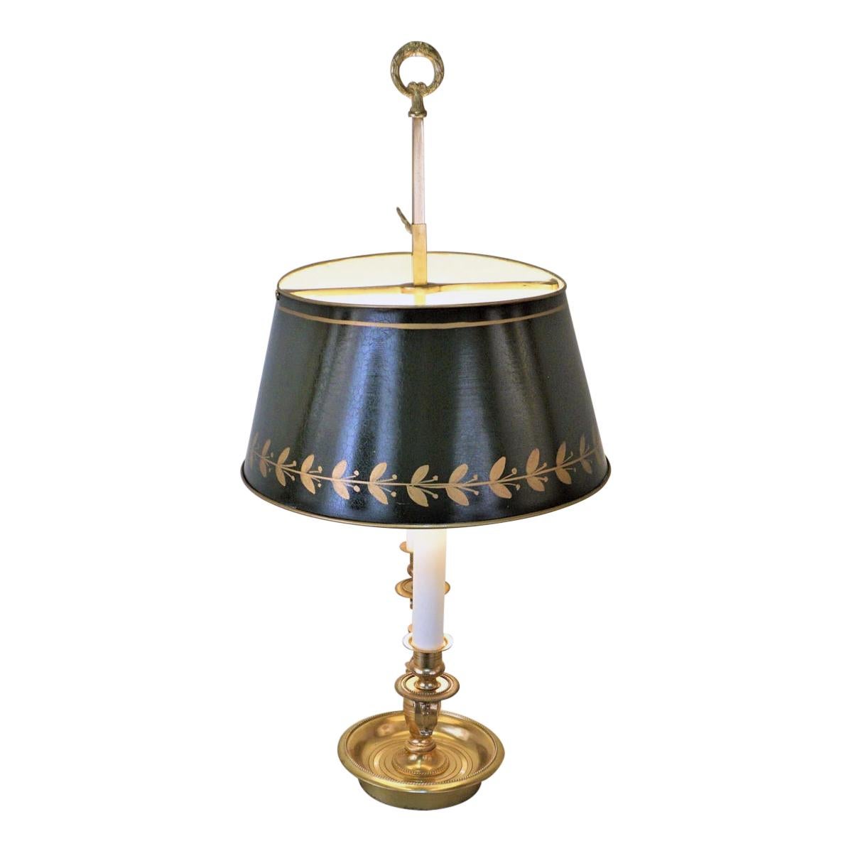 French Empire Style Bronze Bouillotte Table Lamp-Desk Lamp