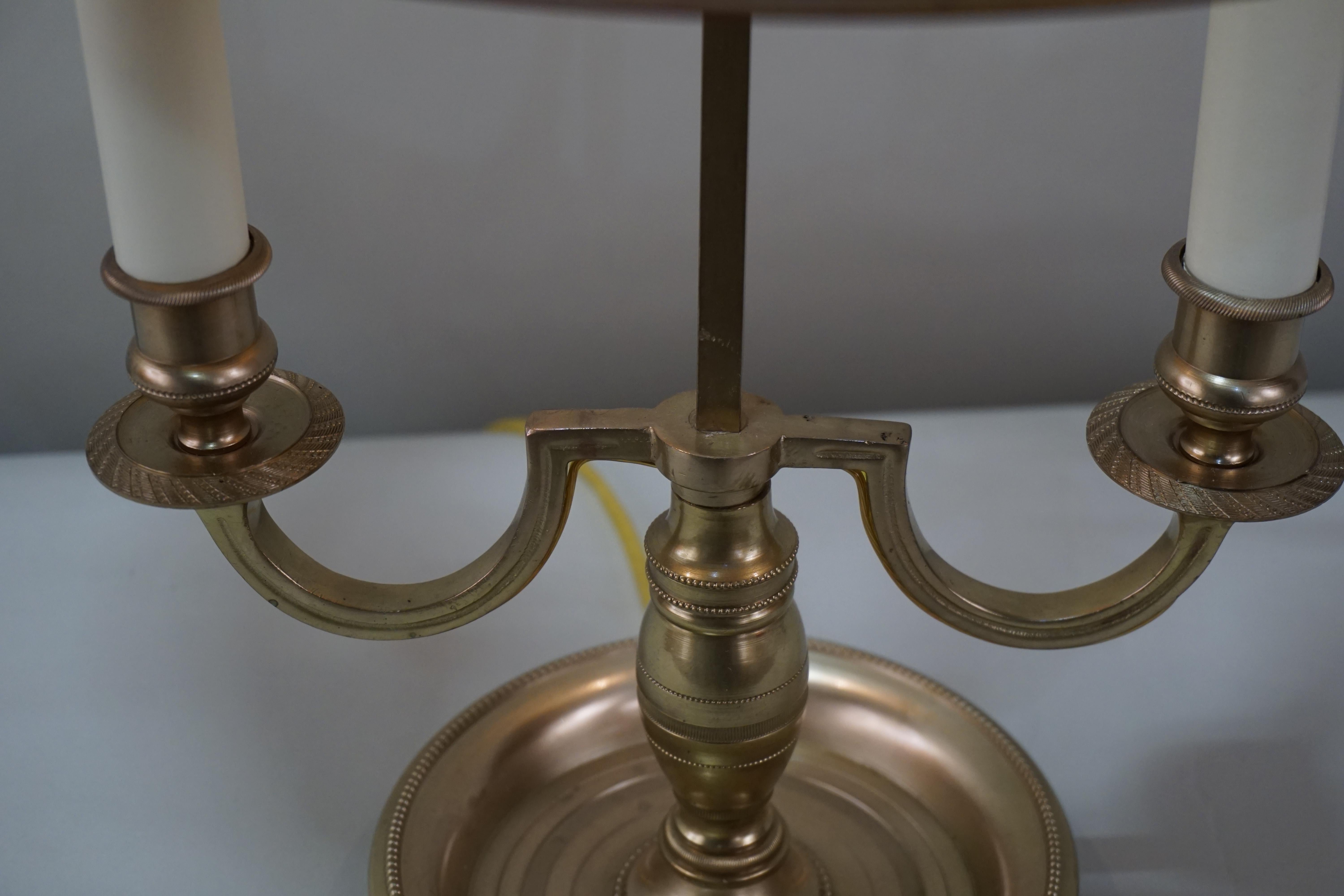 French Empire Style Bronze Bouillotte Table Lamp 7