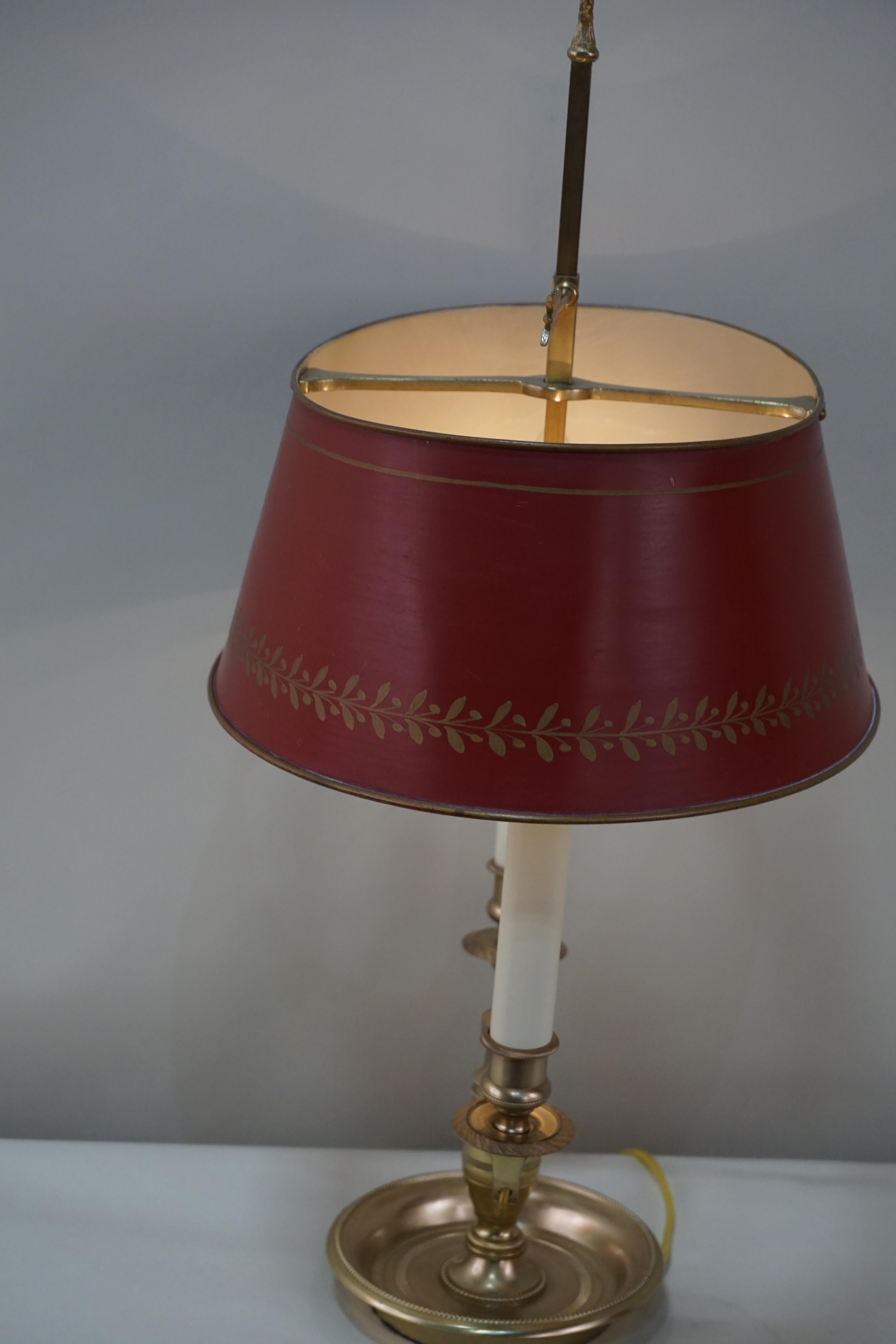 French Empire Style Bronze Bouillotte Table Lamp 2