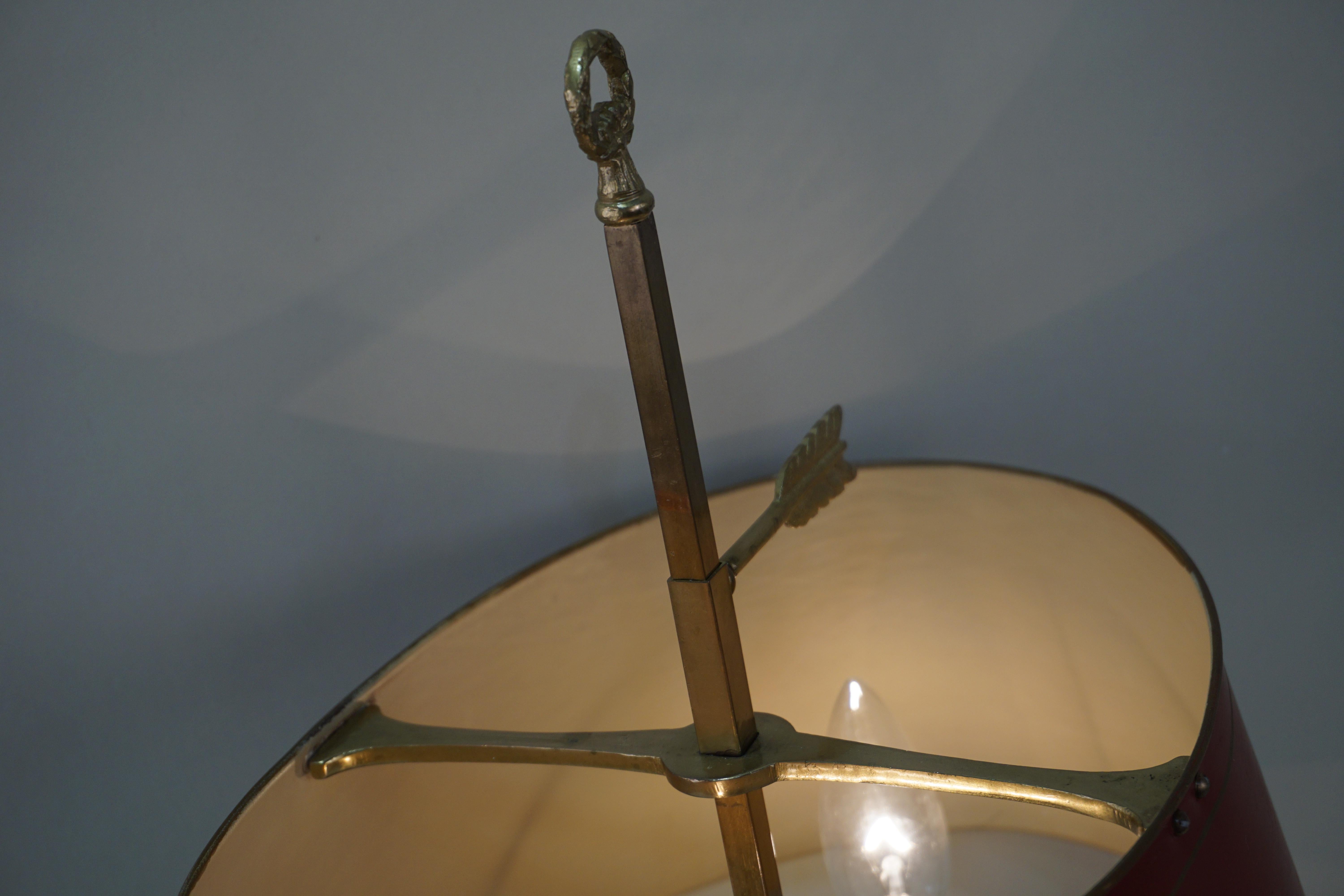 French Empire Style Bronze Bouillotte Table Lamp 5