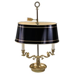 Vintage French Empire Style Bronze Bouillotte Table Lamp
