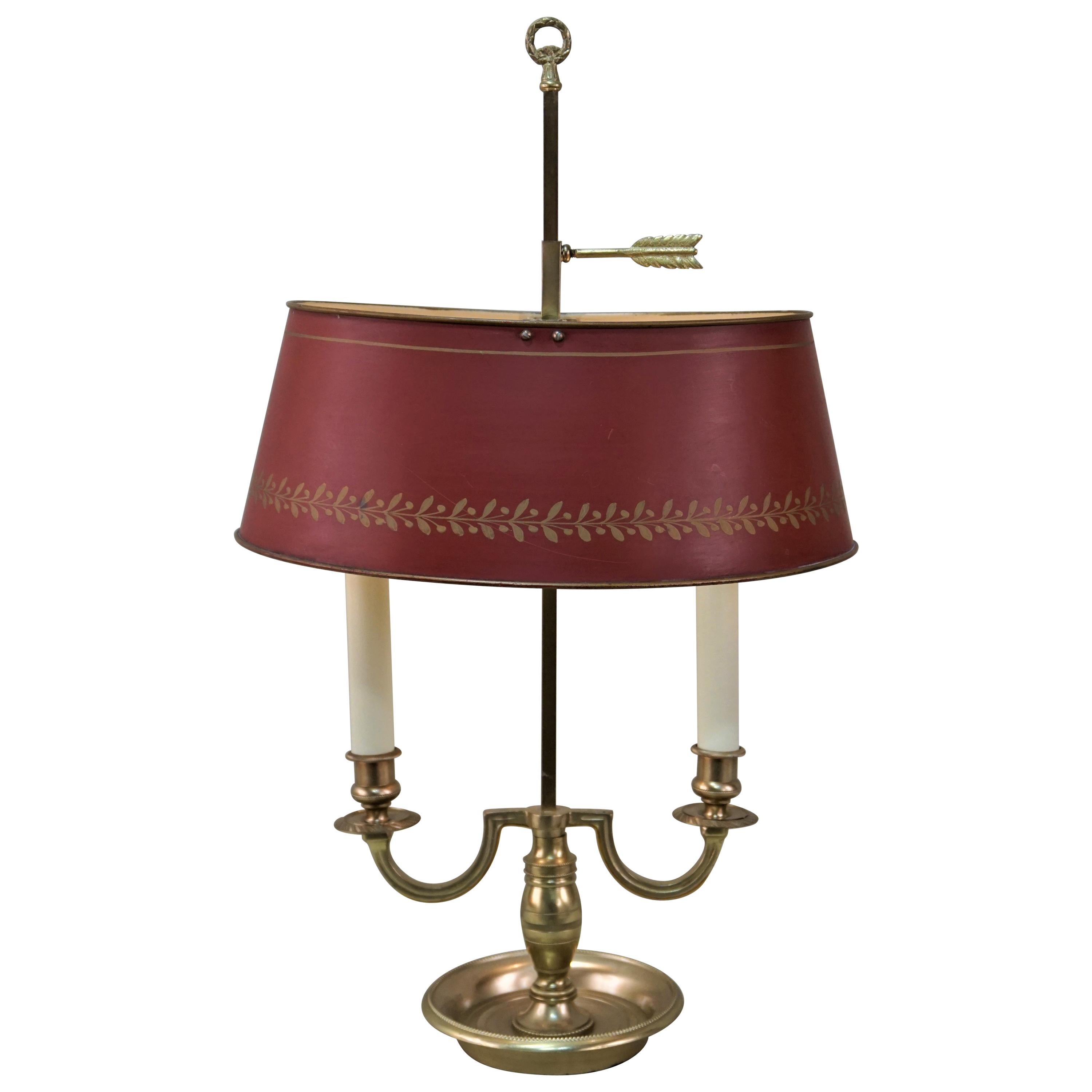 French Empire Style Bronze Bouillotte Table Lamp