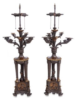 French Empire Style Bronze Candelabra as Lamps, 2