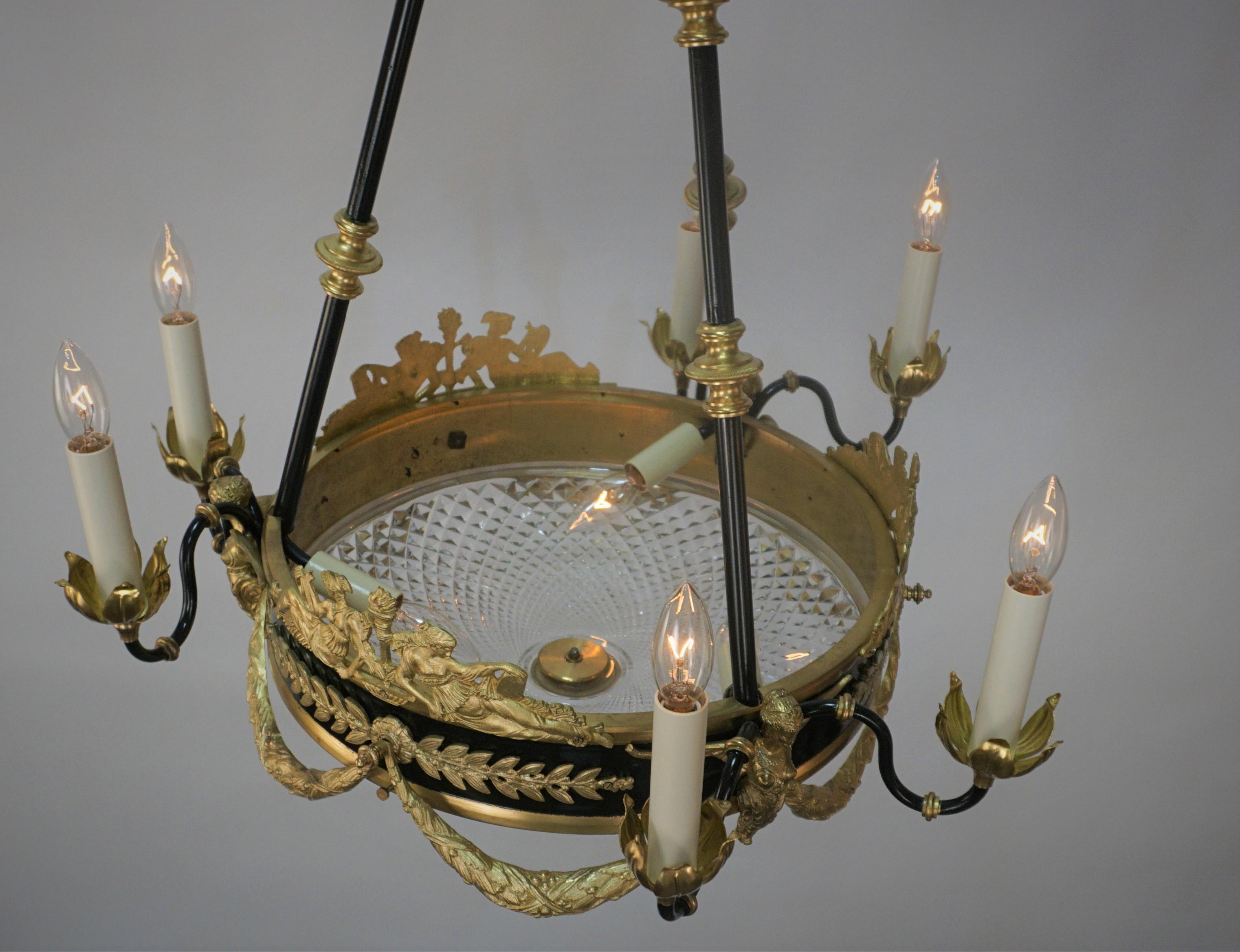 French Empire Style Bronze Chandelier 6