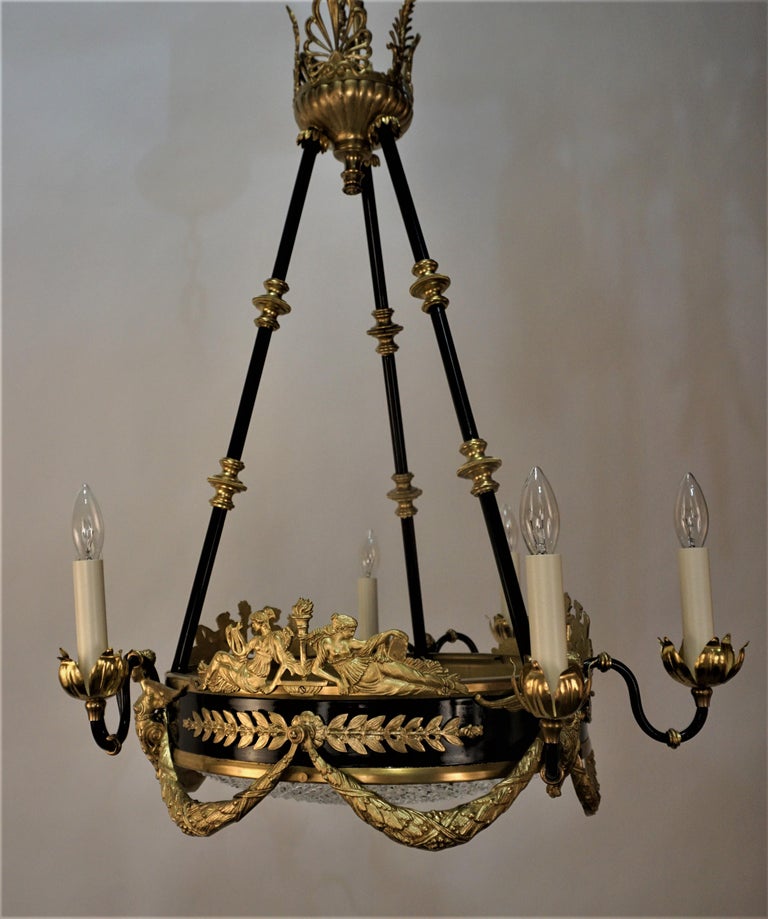 French Empire Style Bronze Chandelier 7
