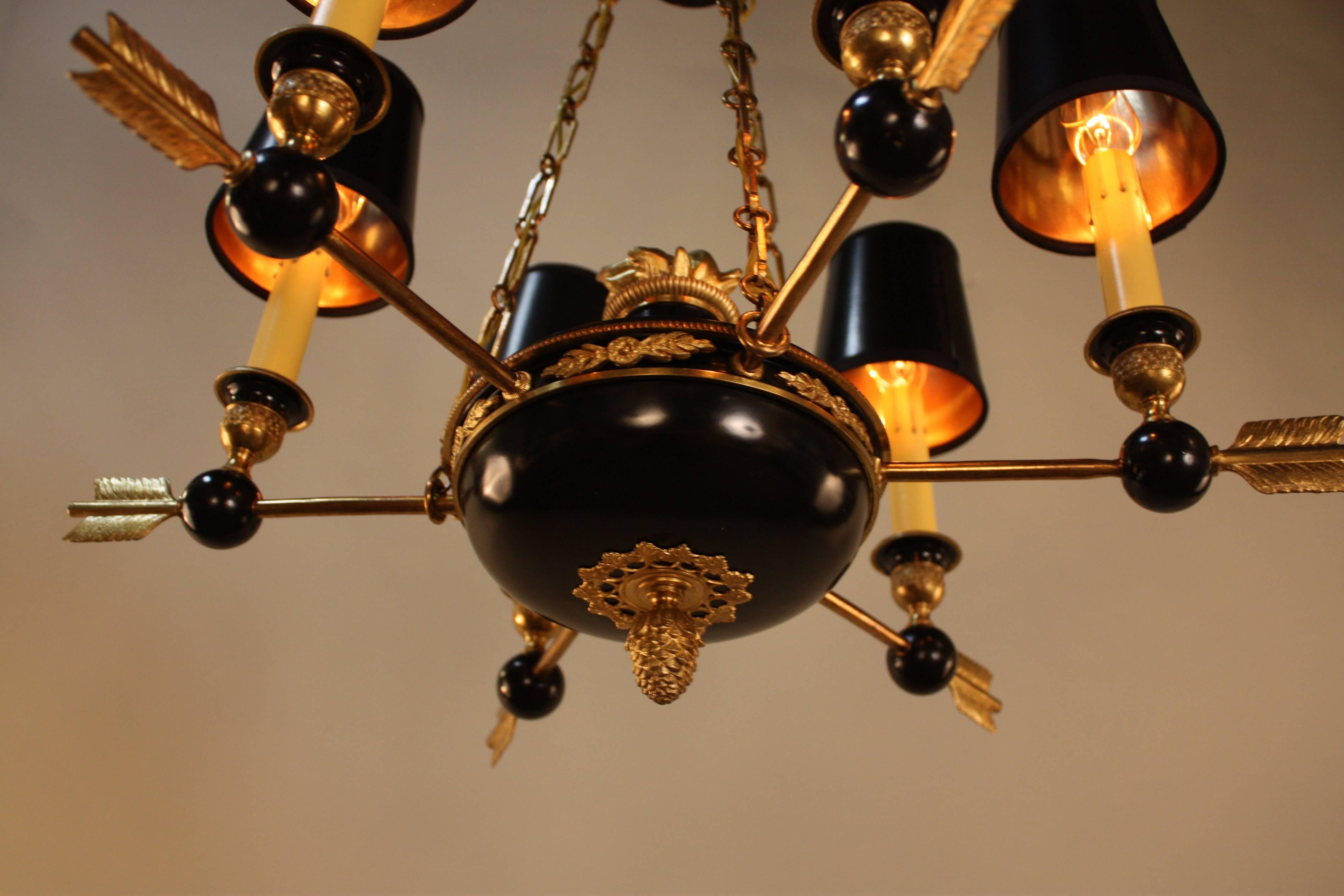 French Empire Style Bronze Chandelier 1
