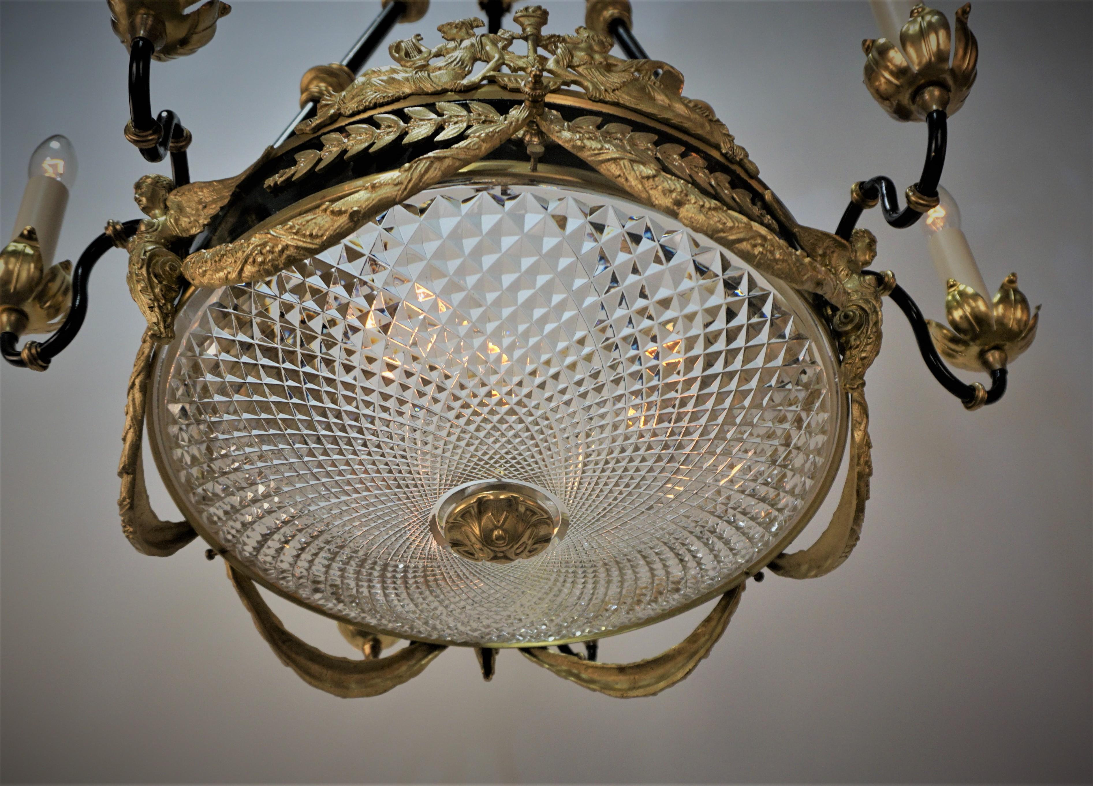 French Empire Style Bronze Chandelier 2