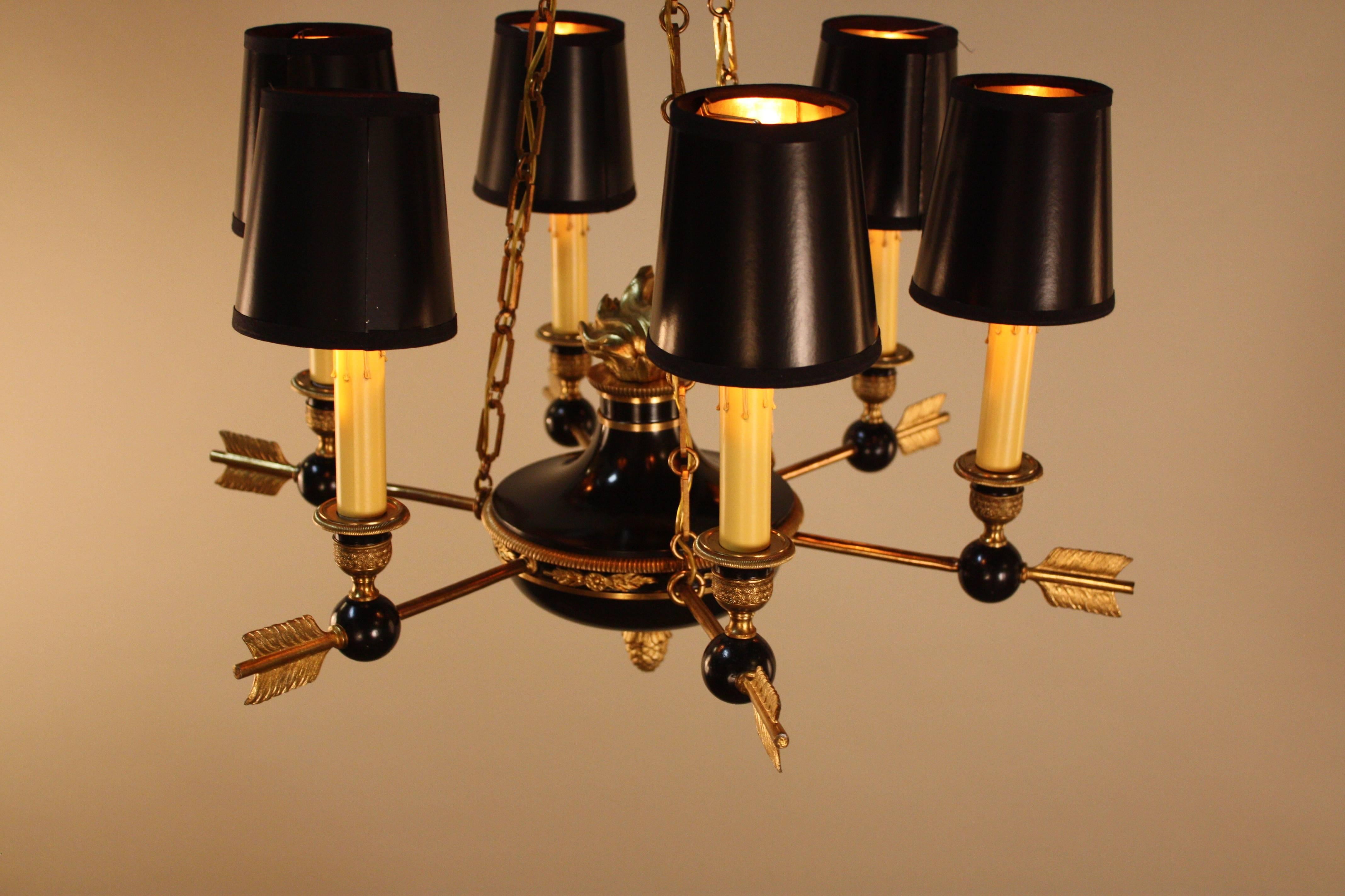 French Empire Style Bronze Chandelier 4