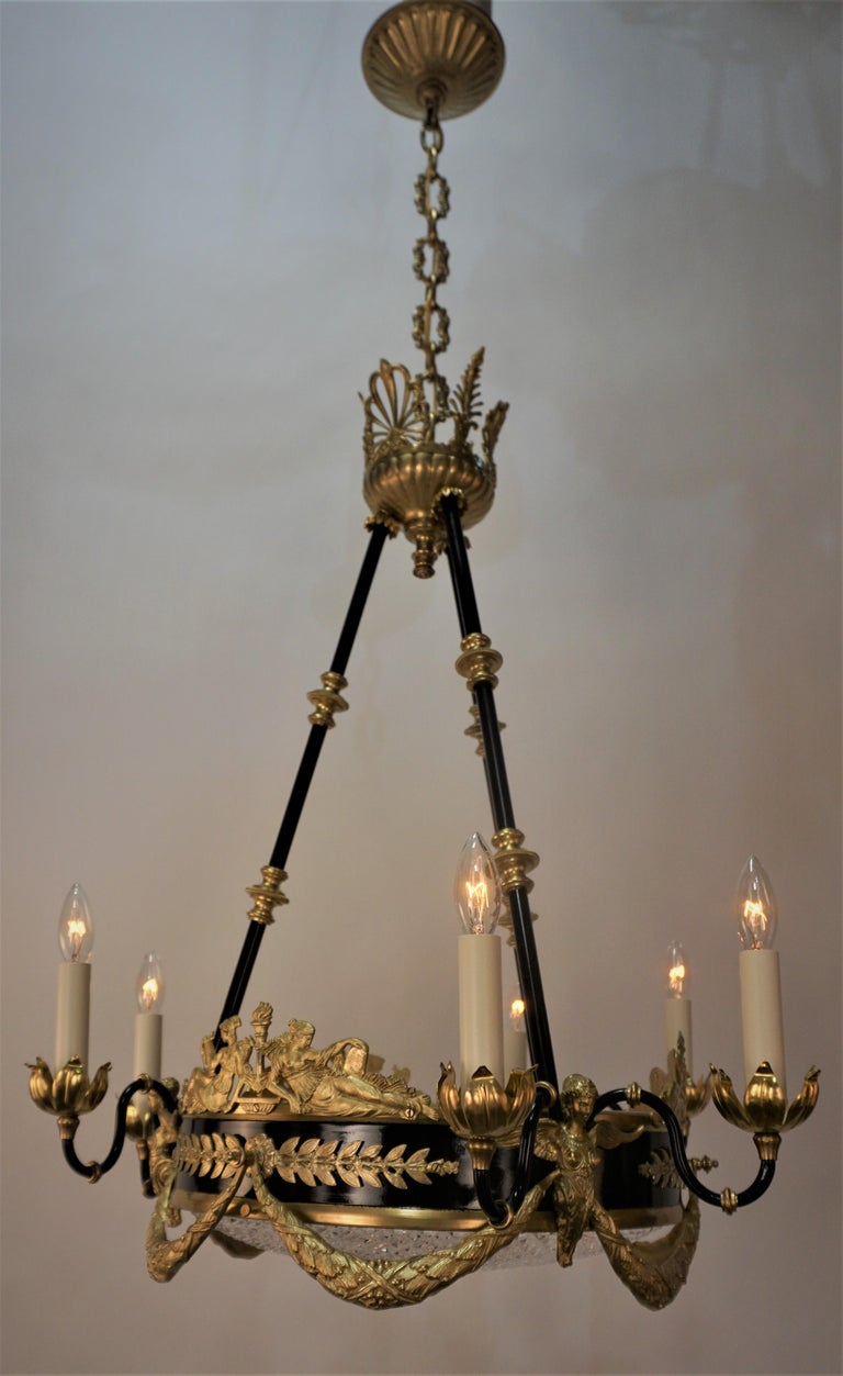 French Empire Style Bronze Chandelier 5