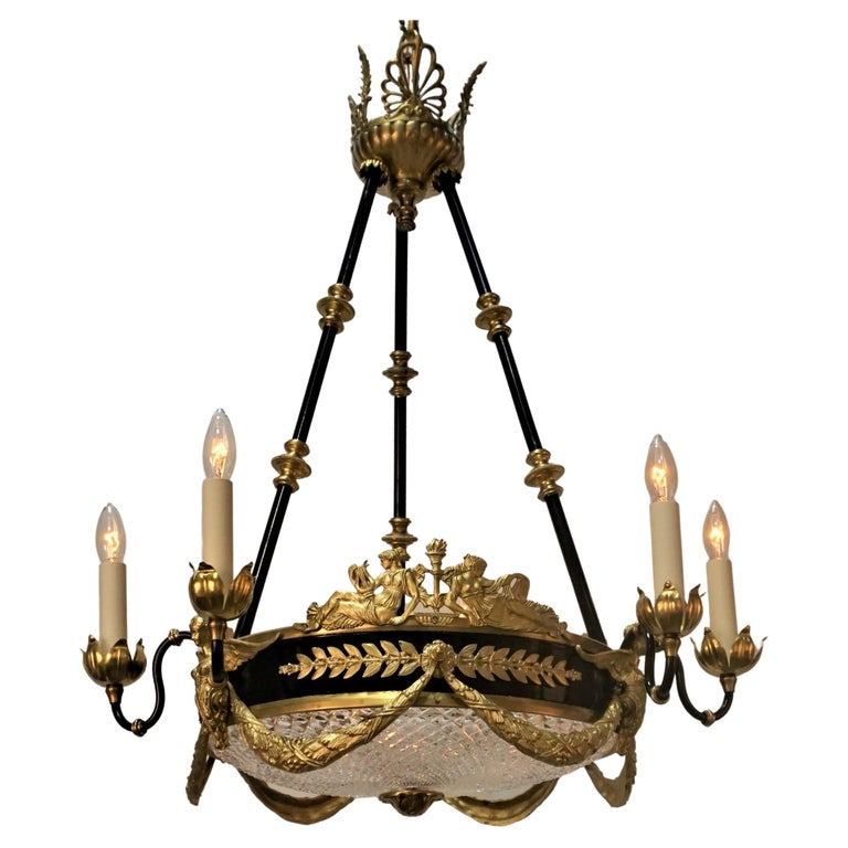French Empire Style Bronze Chandelier