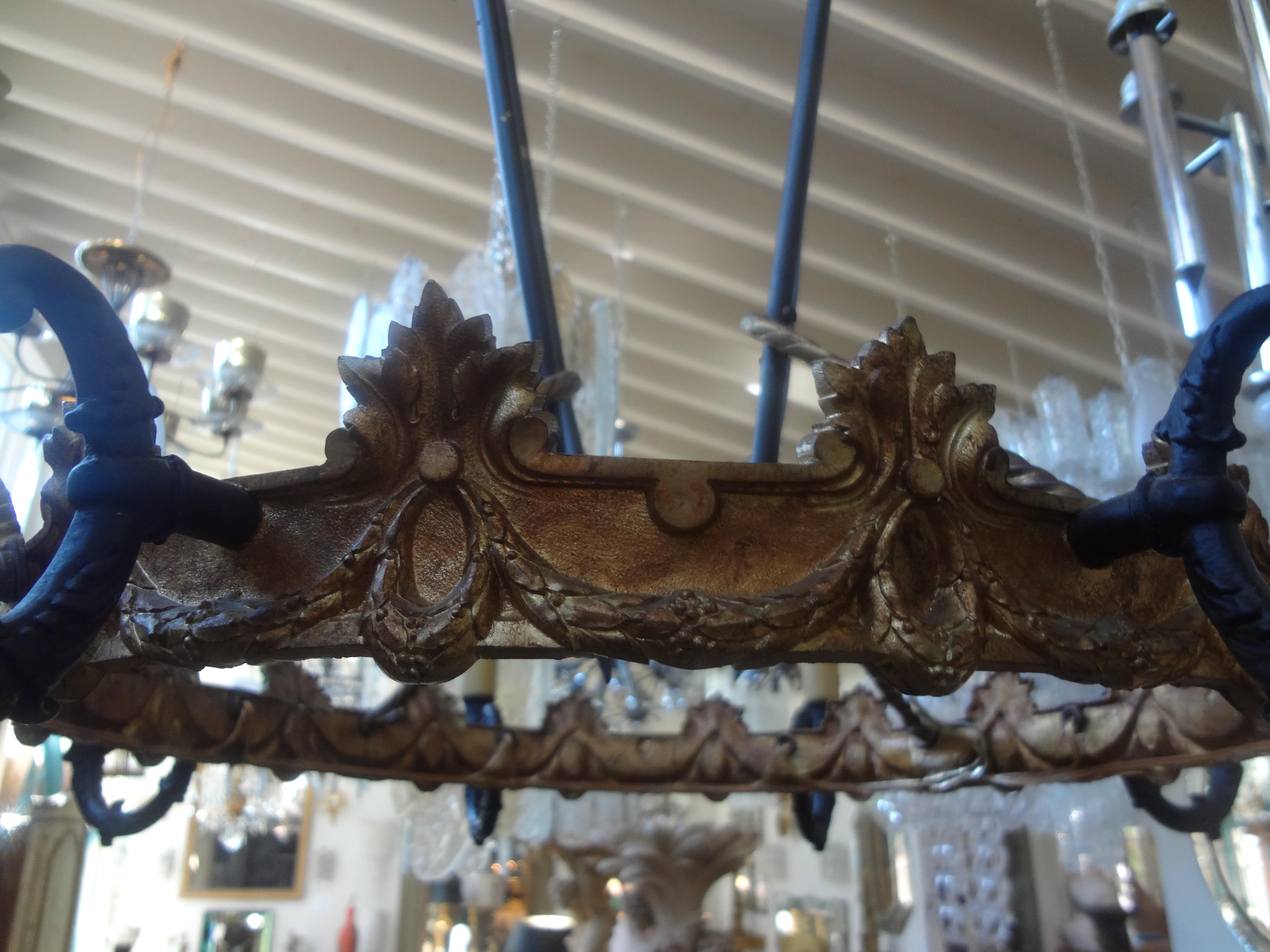 French Empire Style Bronze Chandelier With Arrows In Good Condition For Sale In Houston, TX