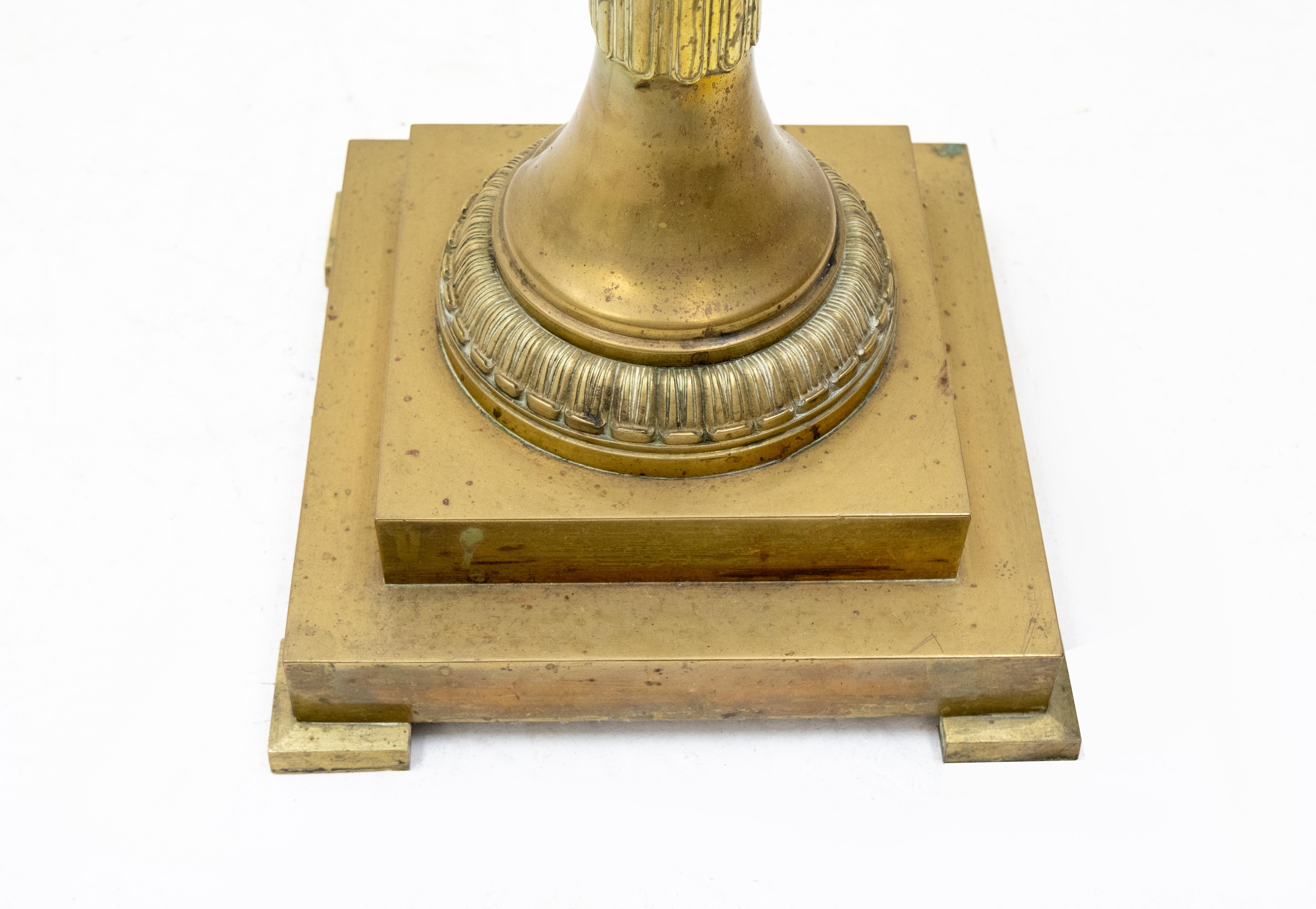 French Empire Style Bronze Column Floor Lamp 5