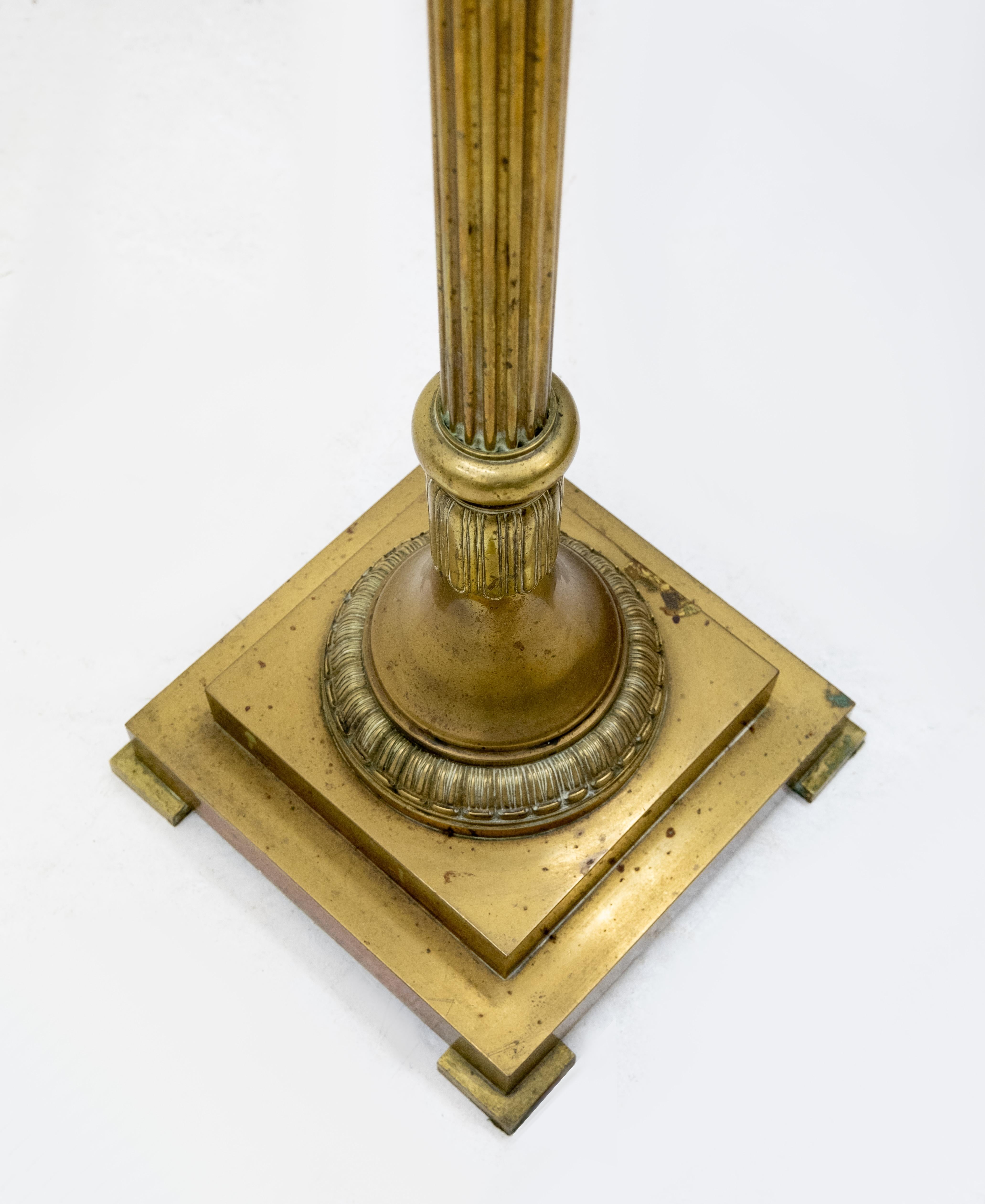 French Empire Style Bronze Column Floor Lamp In Good Condition In Den Haag, NL
