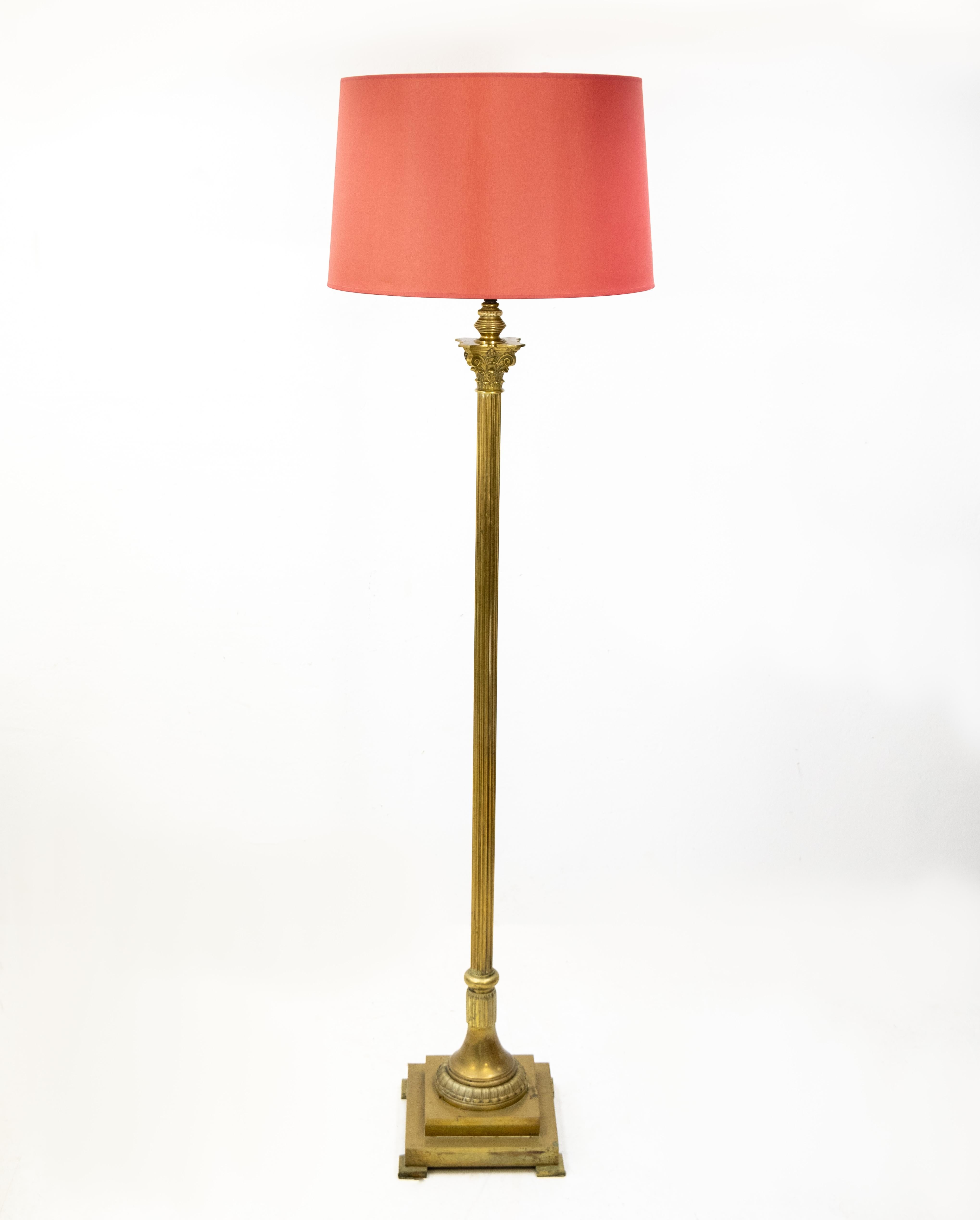 Early 20th Century French Empire Style Bronze Column Floor Lamp