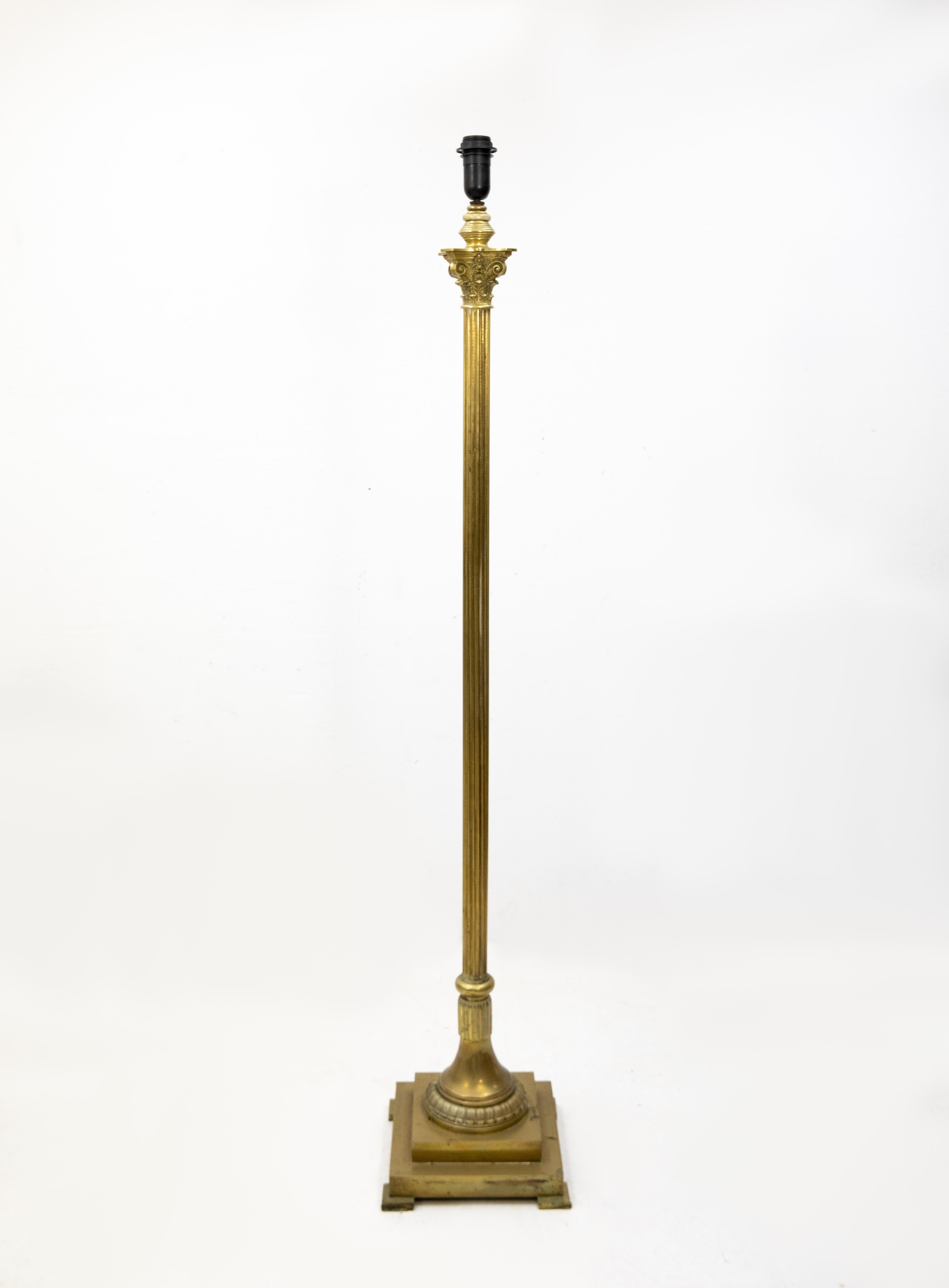 French Empire Style Bronze Column Floor Lamp 2
